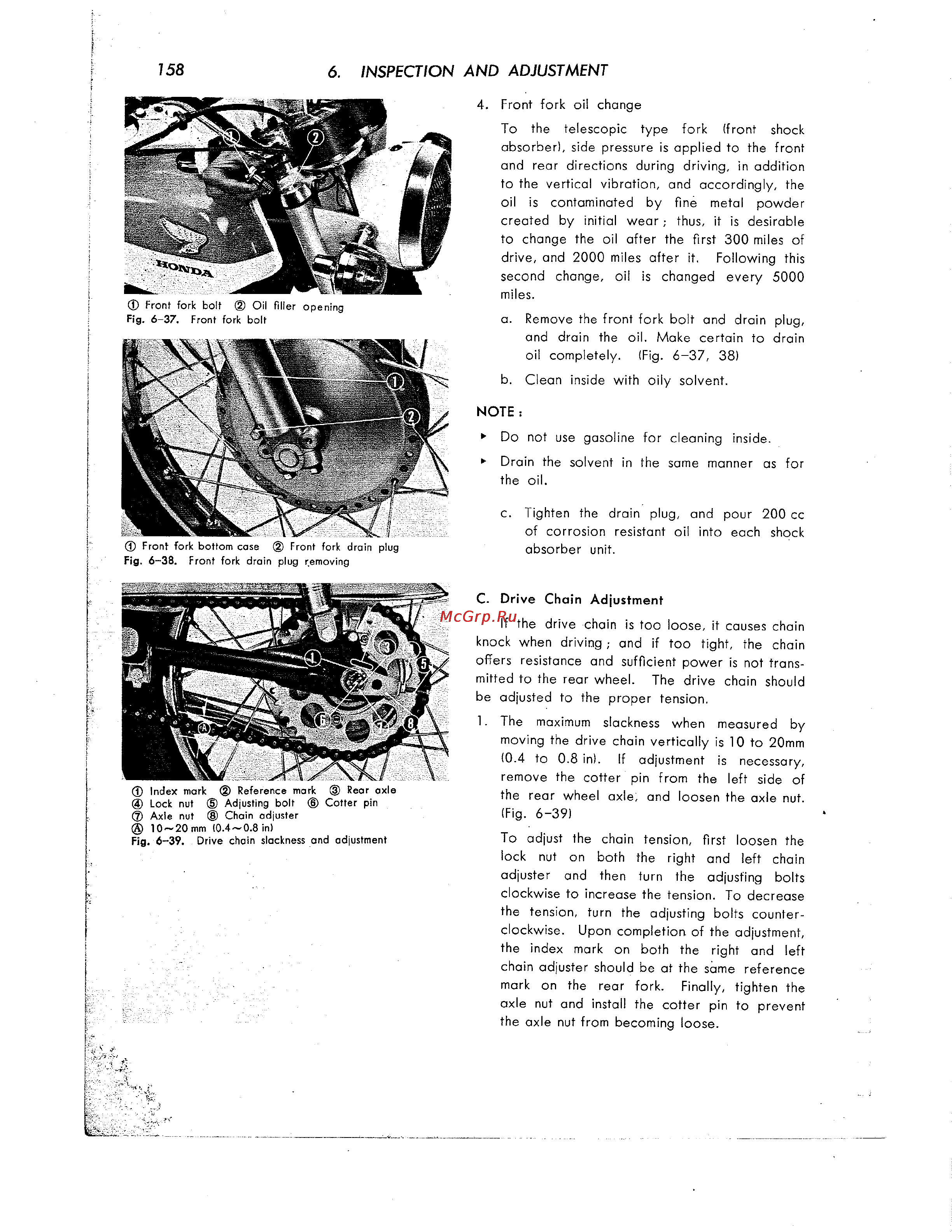 Honda CB350 CL350 [169/219] Inspection and adjustment 158