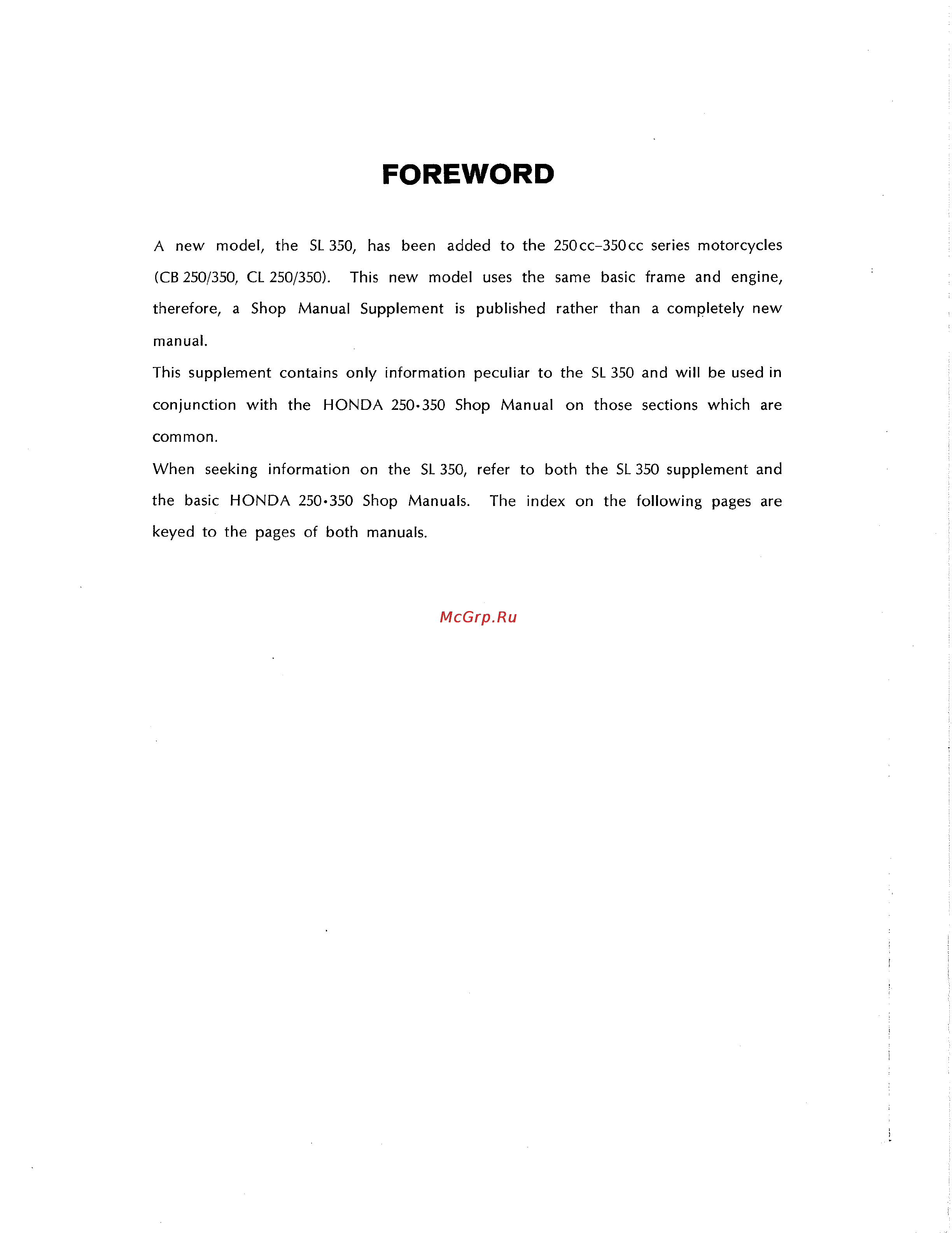 Honda CB350 CL350 [194/219] Foreword