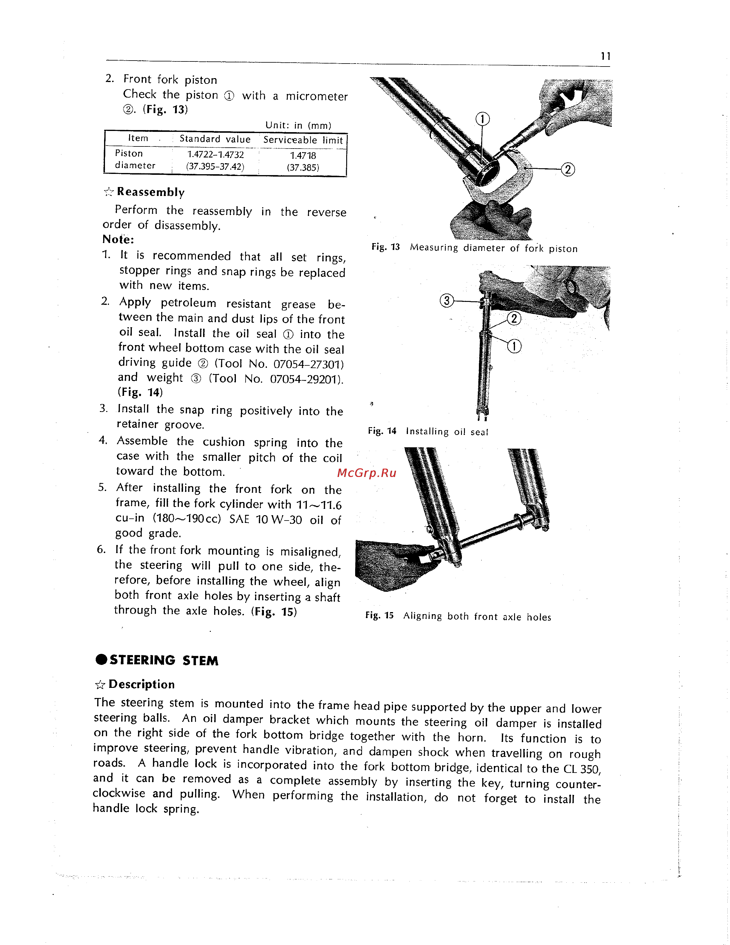 Honda CB350 CL350 [208/219] Steering stem