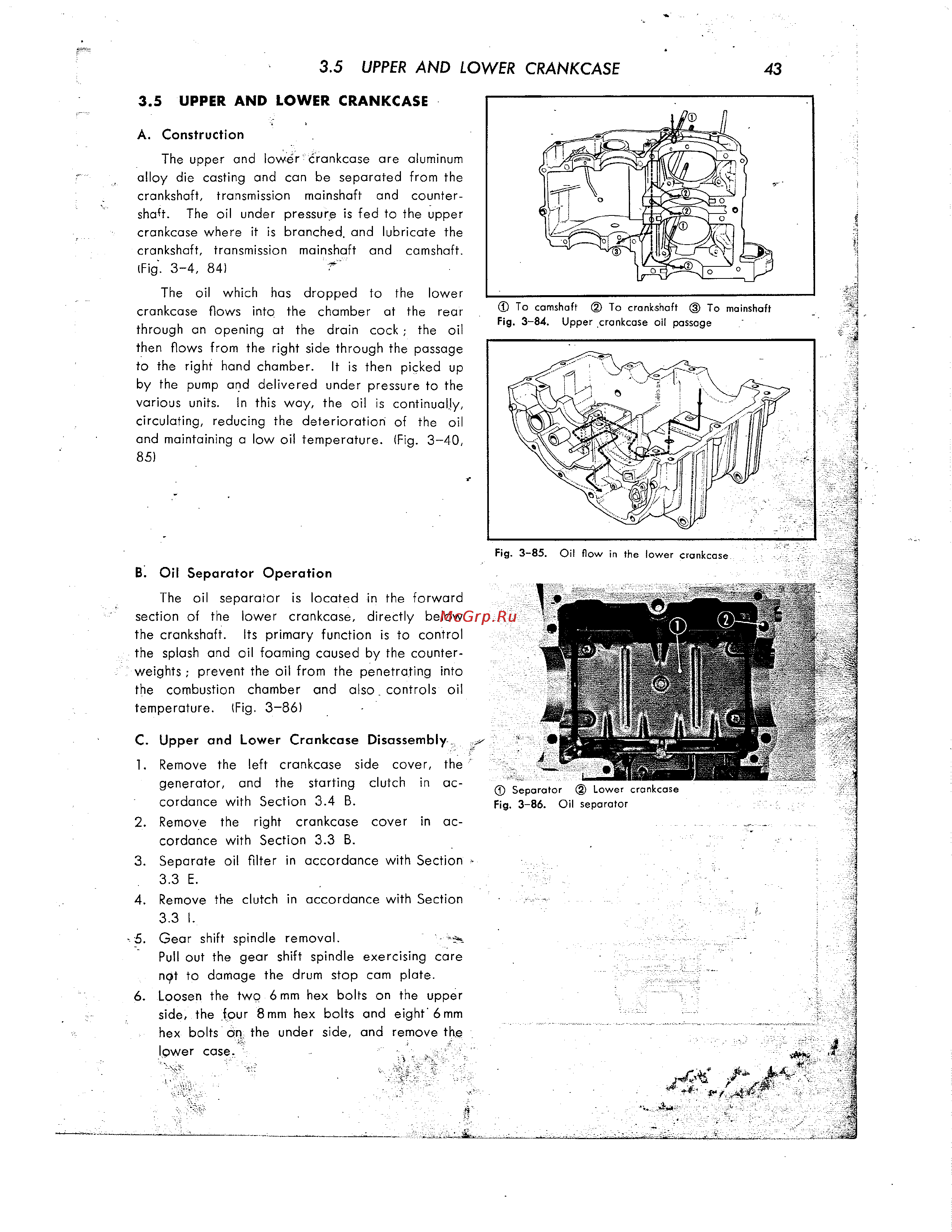 Honda CB350 CL350 [54/219] Upper and lower crankcase