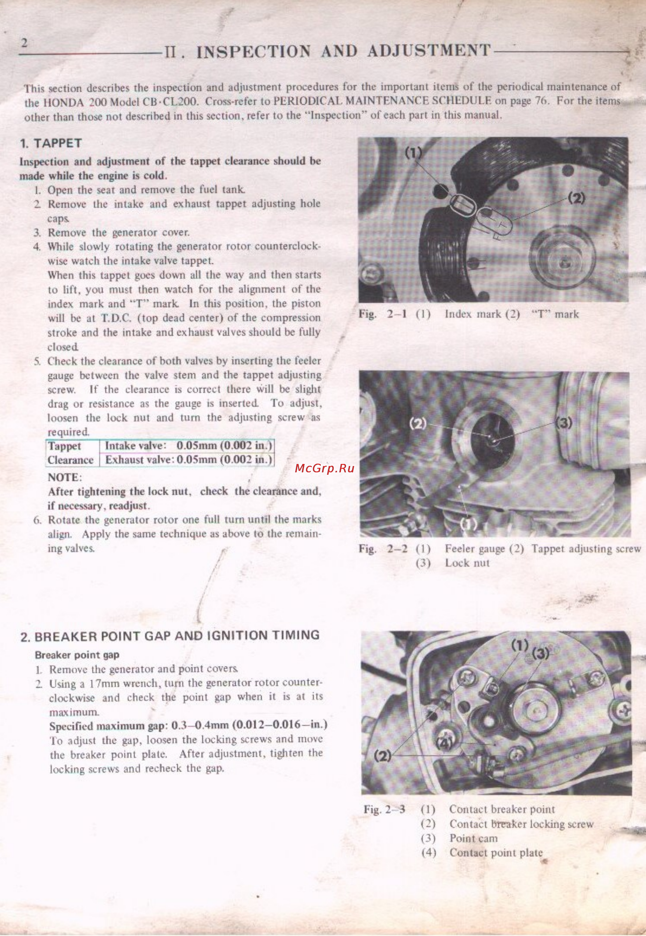 Honda CB200 (1974) [6/98] Inspection adjustment