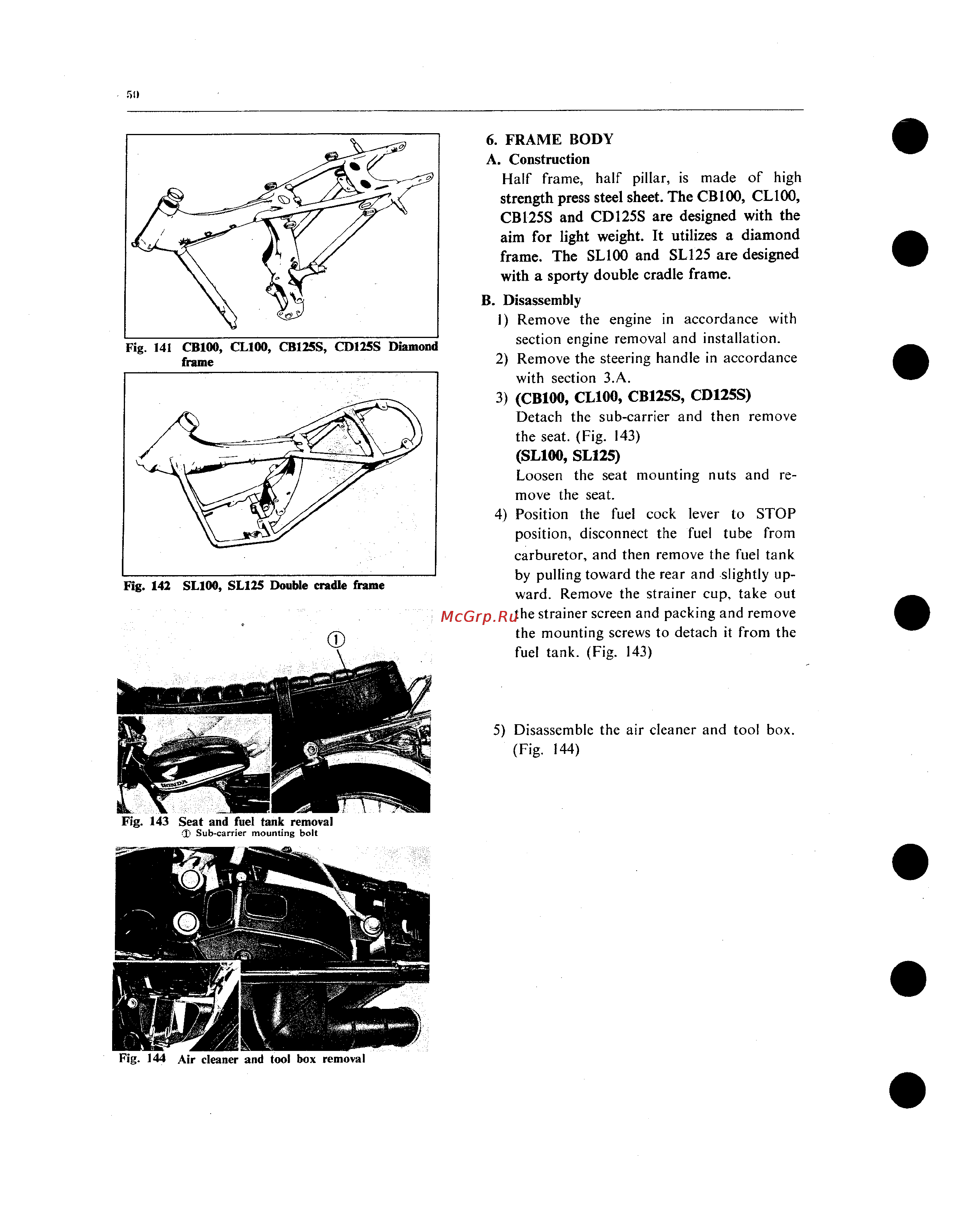 Honda CB100 CL100 SL100 CB125S CD125S SL125 (1970) Инструкция по эксплуатации онлайн [54/101] 114552