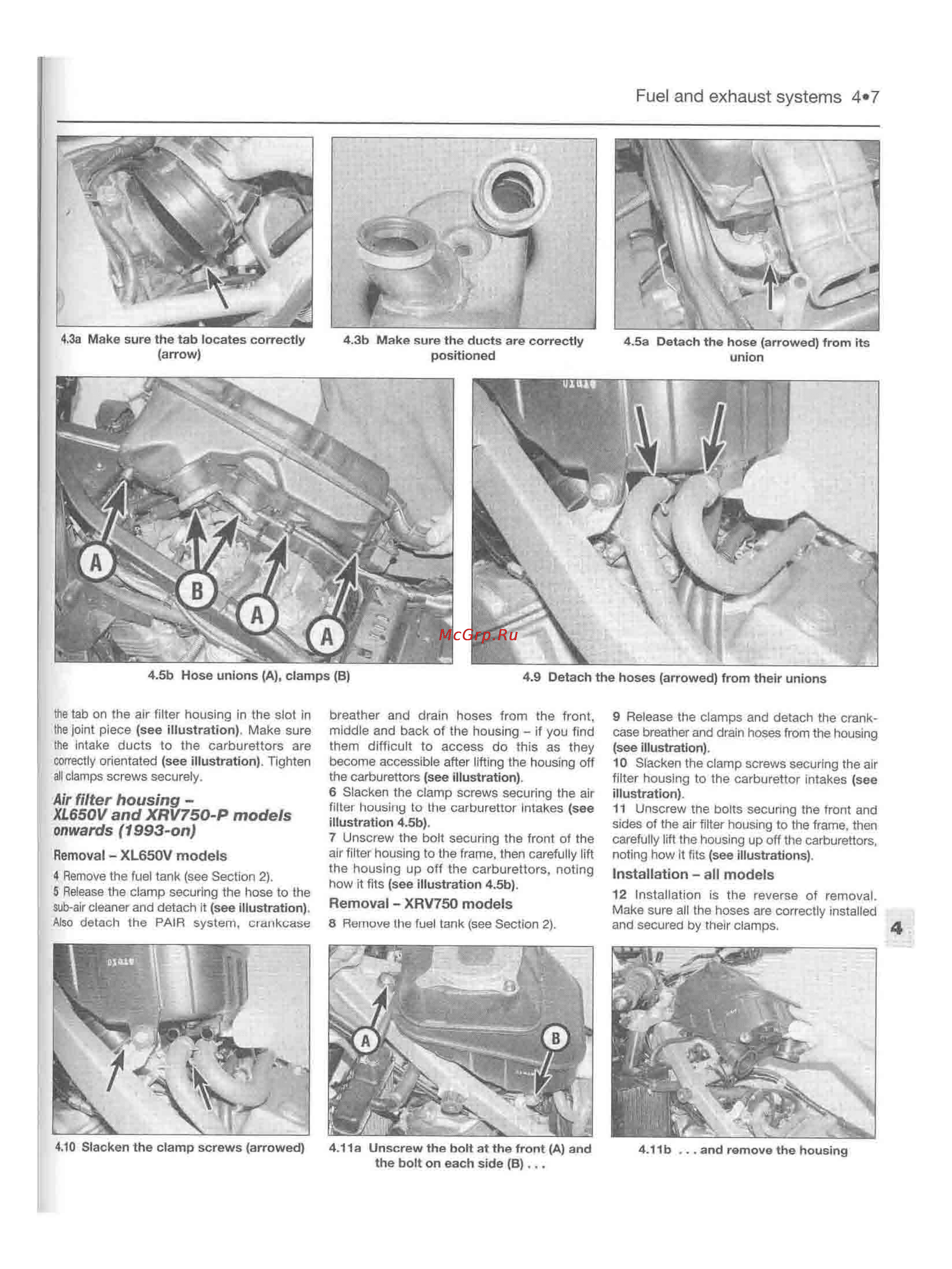 Honda TRANSALP XL600-650V (1987-2002) [134/291] Fuel and exhaust systems 4 7