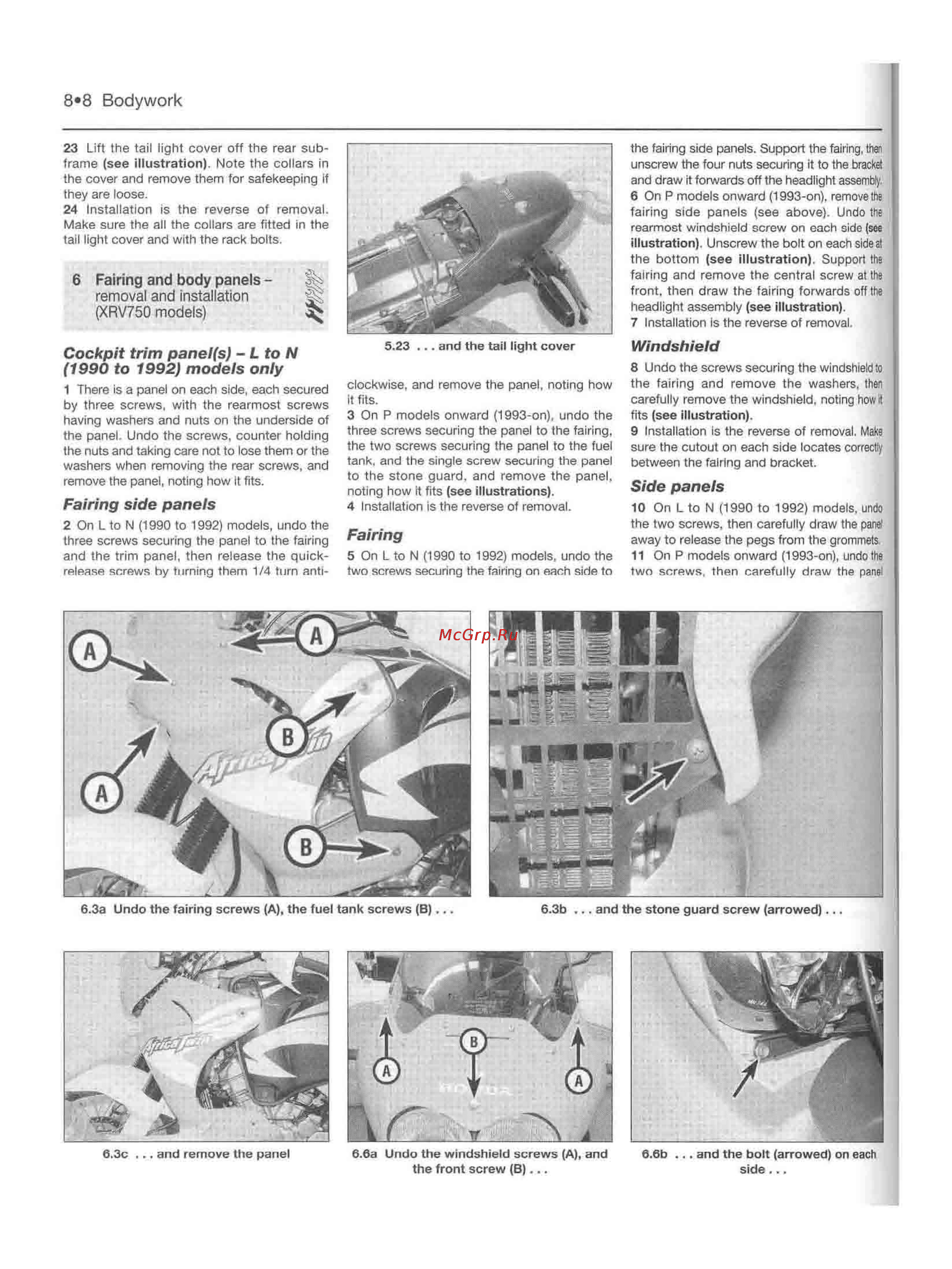Honda TRANSALP XL600-650V (1987-2002) [219/291] 8 bodywork