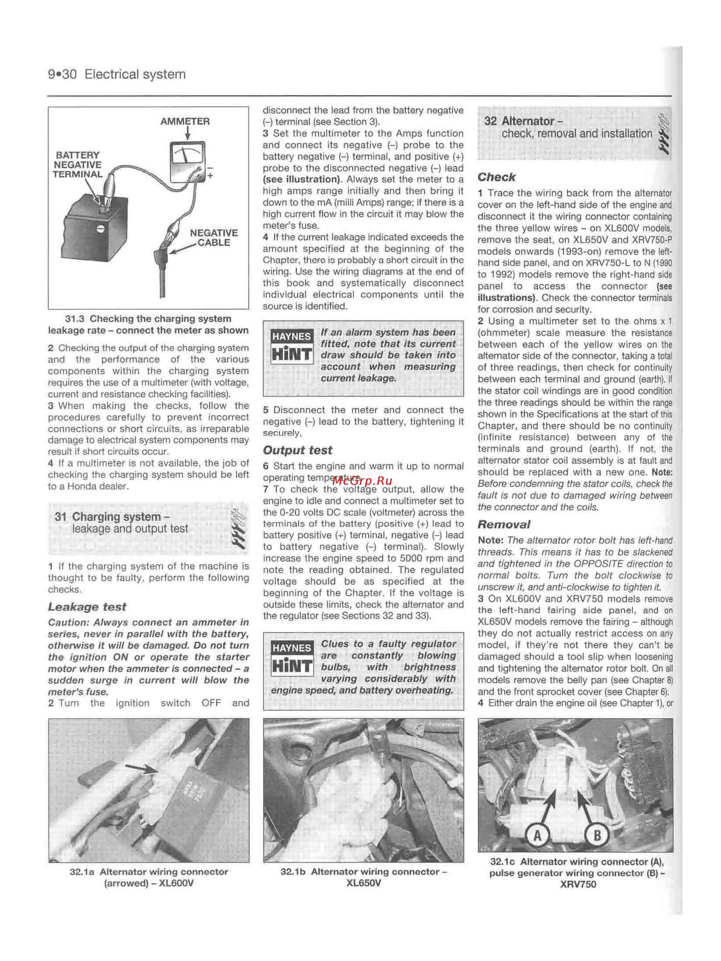 Honda AFRICA TWIN XRV750 (1987-2002) [251/291] 30 electrical system