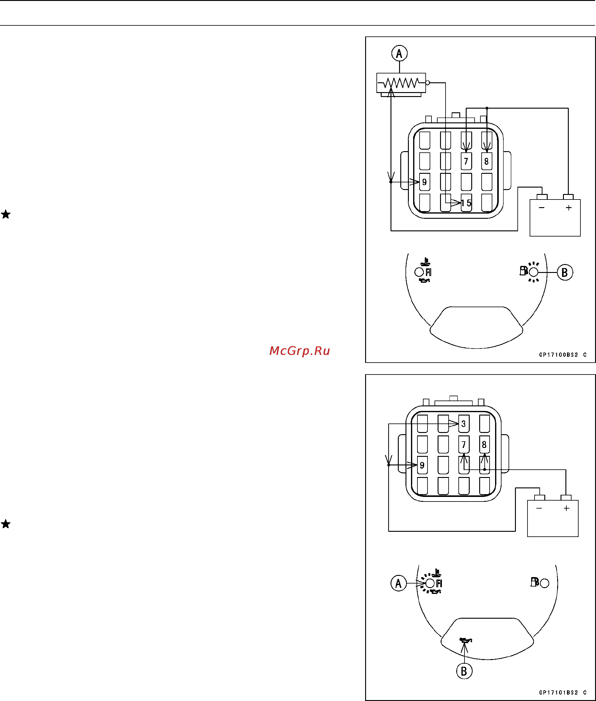 Kawasaki VULCAN 1600 CLASSIC (2003) [526/575] Fuel level warning indicator led light connections