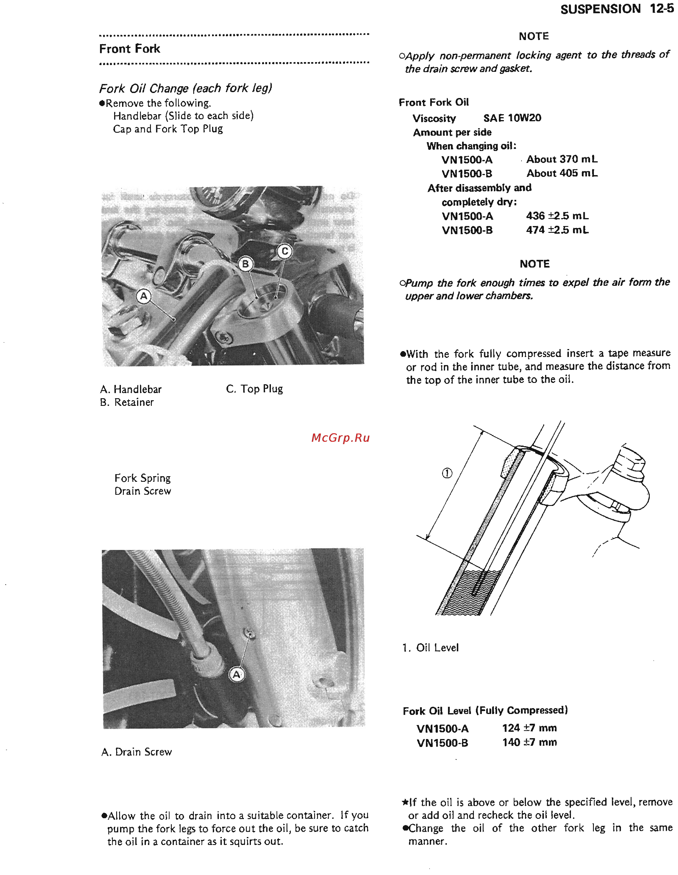 Kawasaki VN1500 (1987-1999) [198/270] Front fork