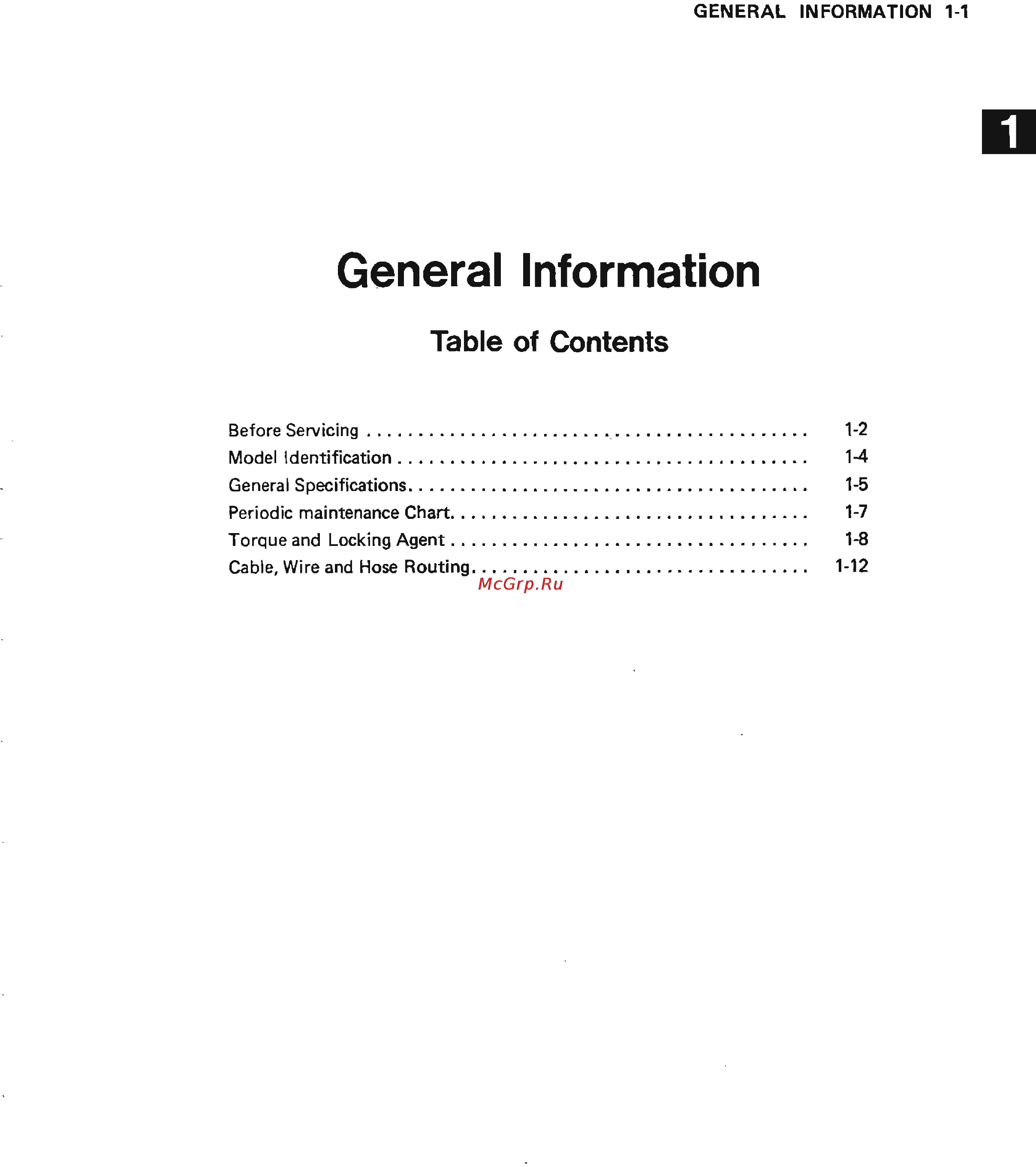 Kawasaki VN1500 (1987-1999) [9/270] Table of contents