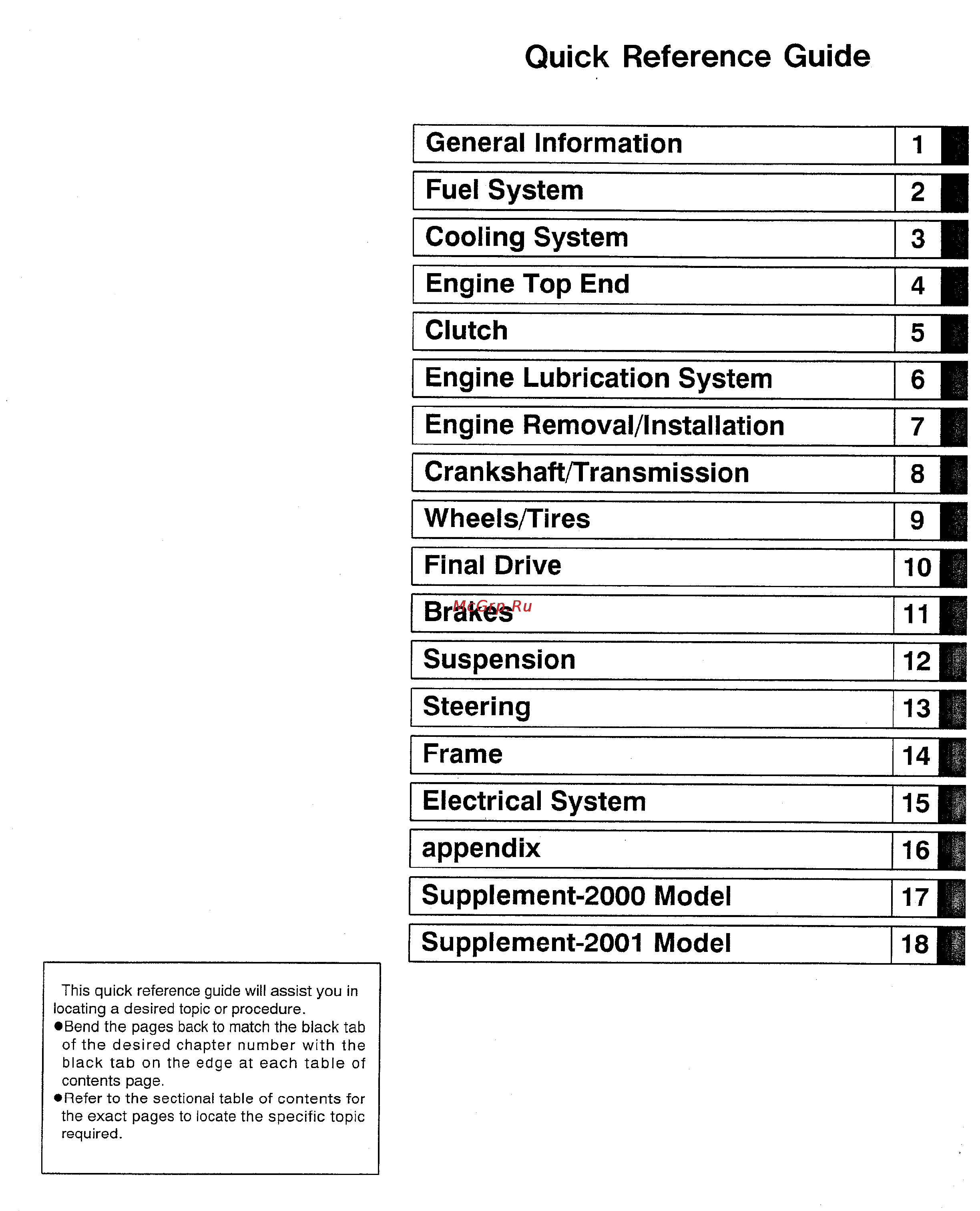 Kawasaki VULCAN VN750 (2000) [2/2395] Quick reference guide