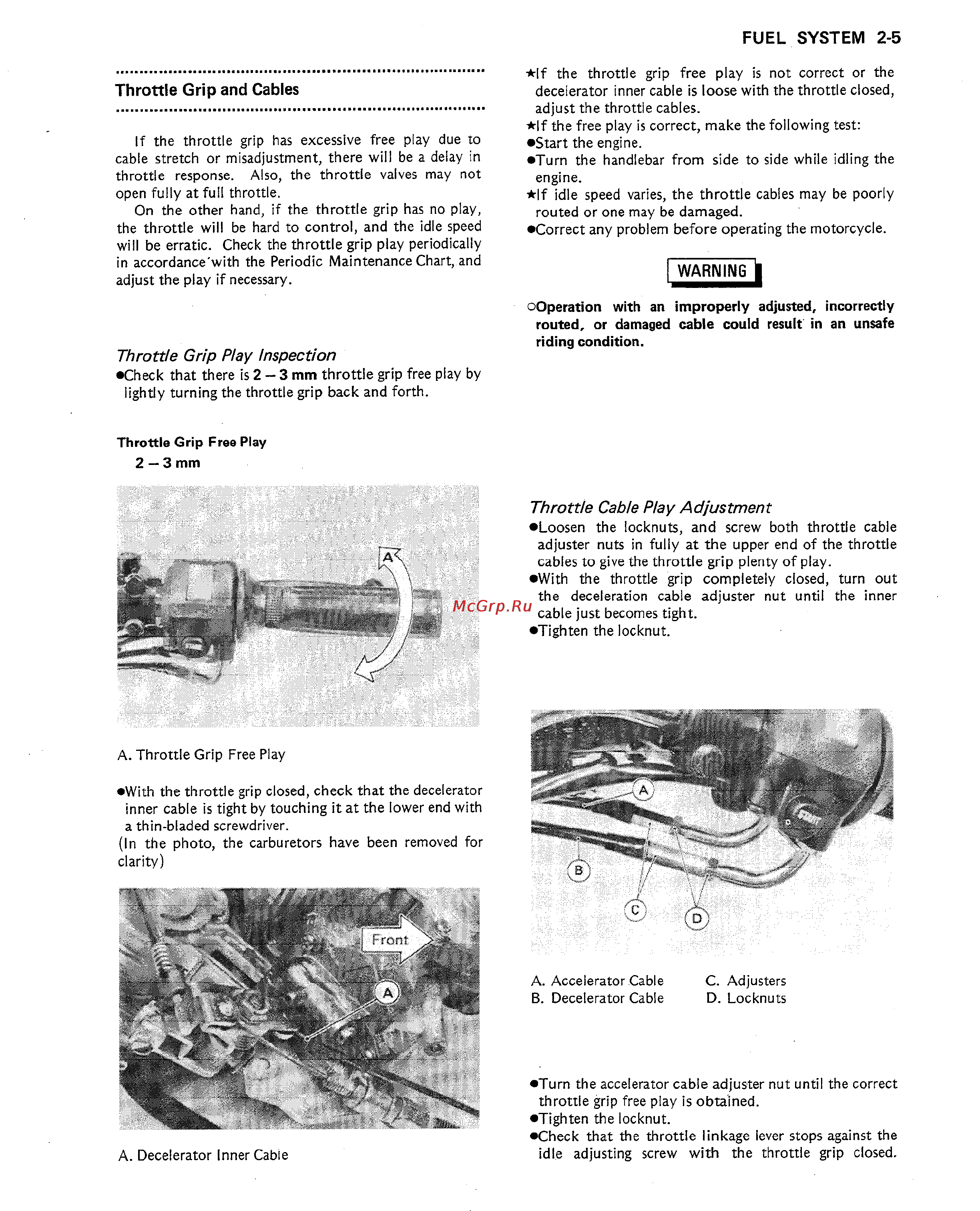 Kawasaki VULCAN VN750 (2000) [21/2395] Throttle grip play inspection