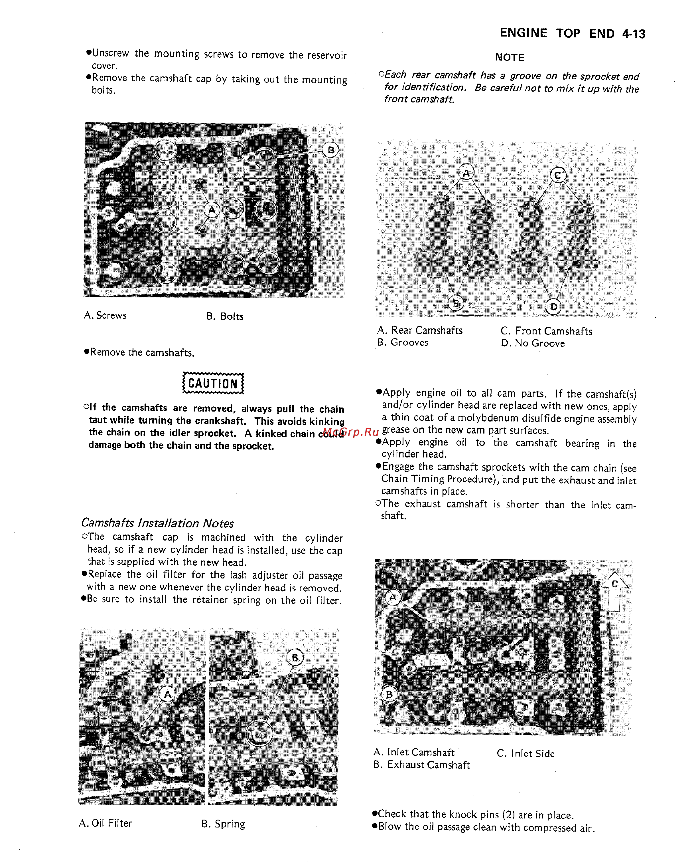 Kawasaki VULCAN VN750 (2000) [71/2395] Camshafts installation notes