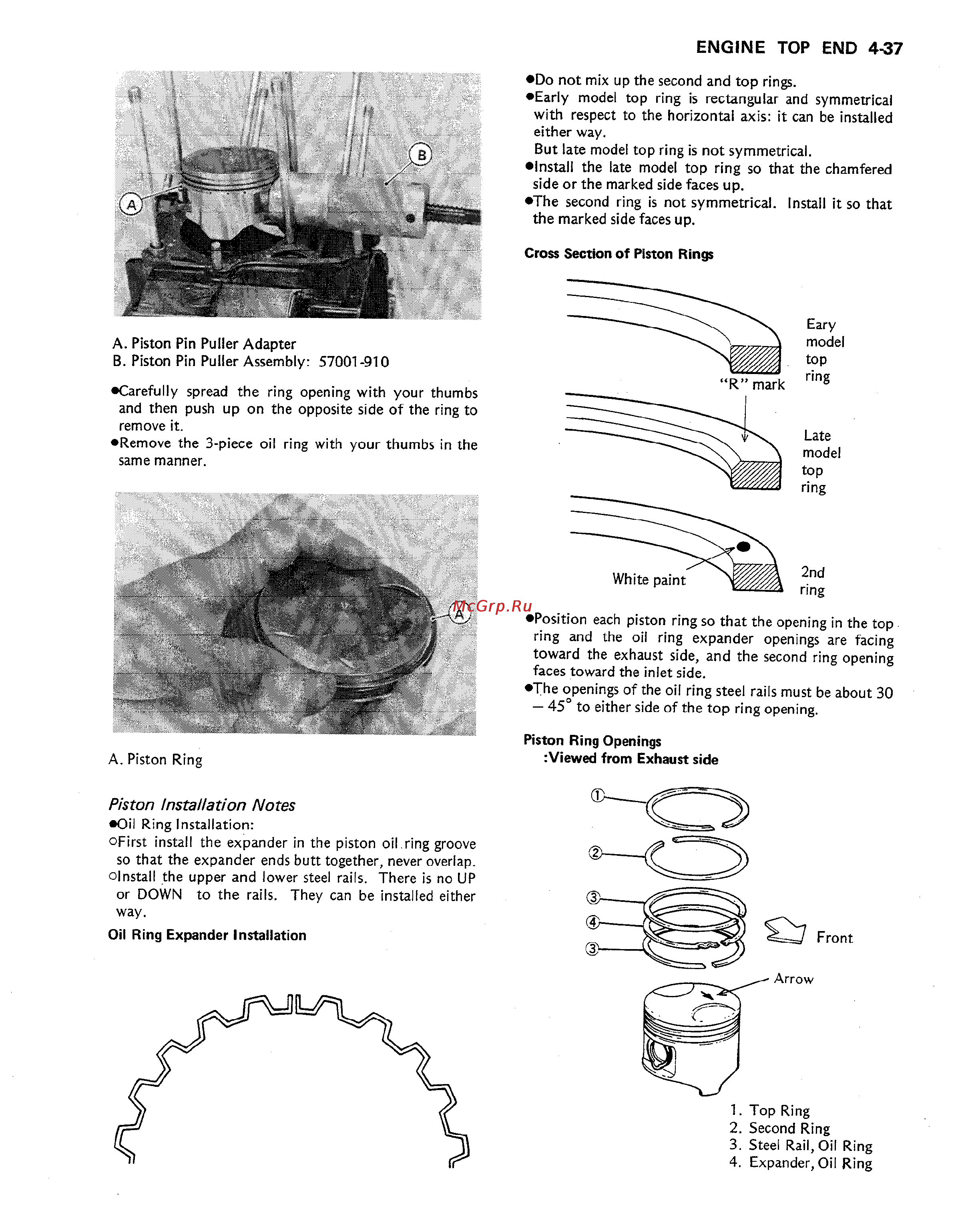 Kawasaki VULCAN VN750 (2000) [95/2395] Piston installation notes