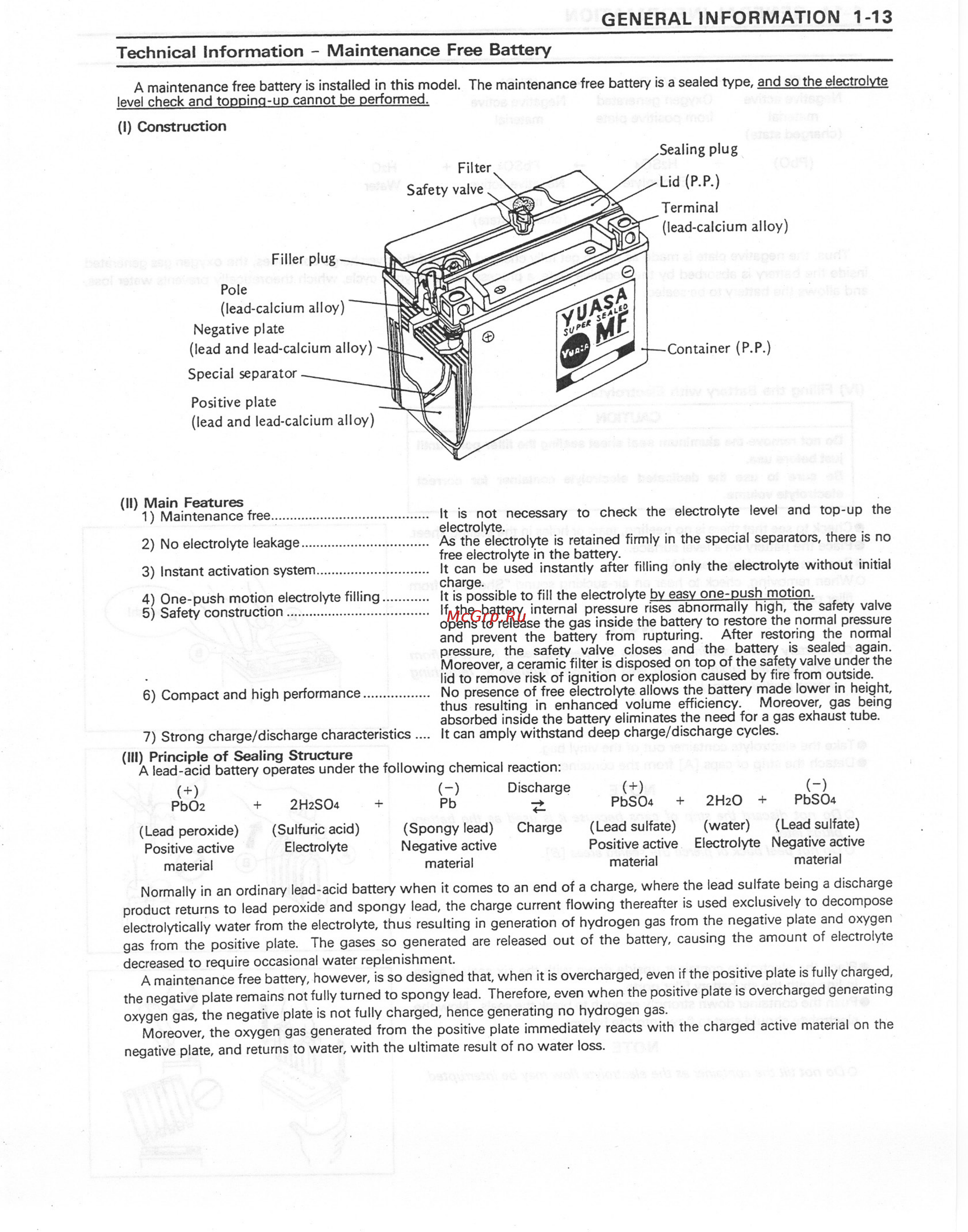 Kawasaki NINJA ZX-7RR (1997-2003) [21/364] Technical information maintenance free battery