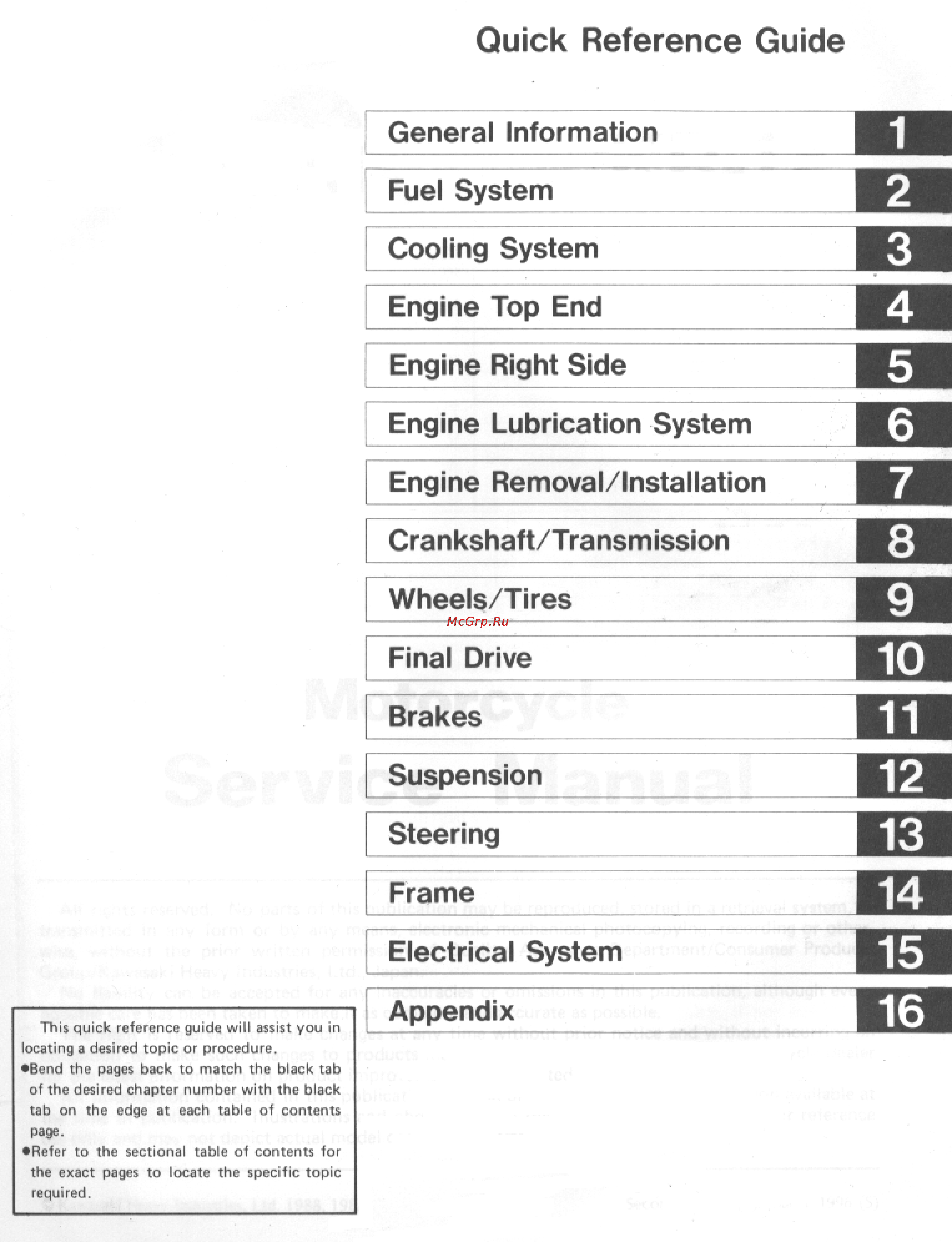 Kawasaki KR250 [2/183] Quick reference guide
