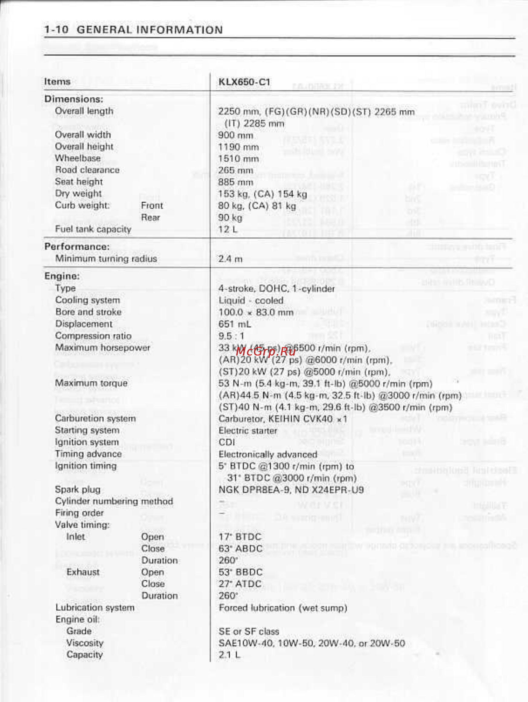 Kawasaki KLX650 Инструкция по эксплуатации онлайн [3/29] 114640