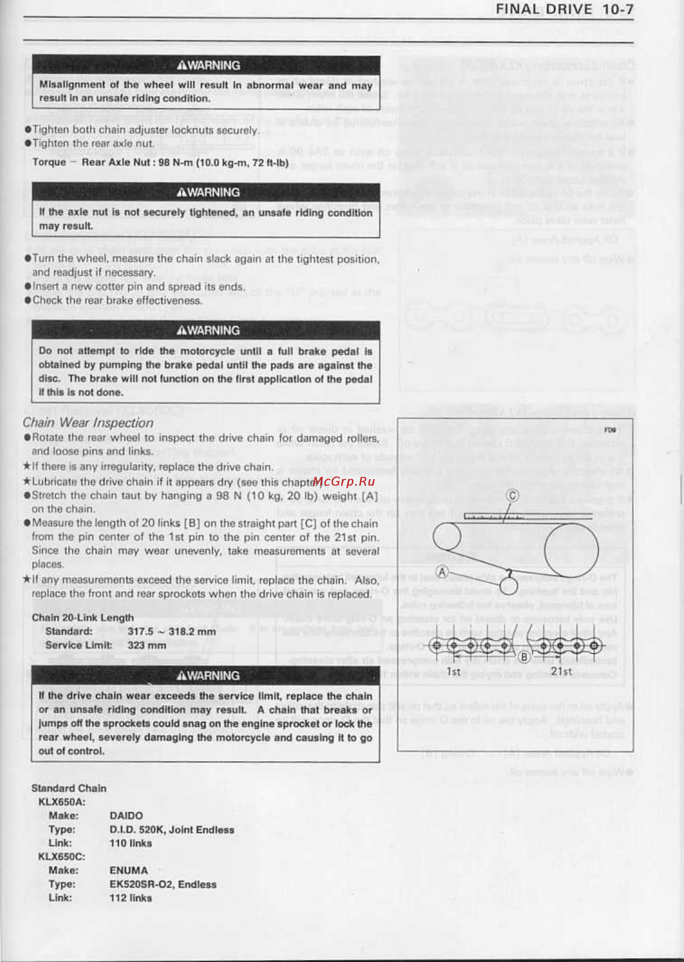 Kawasaki KLX650 Инструкция по эксплуатации онлайн [7/29] 114640