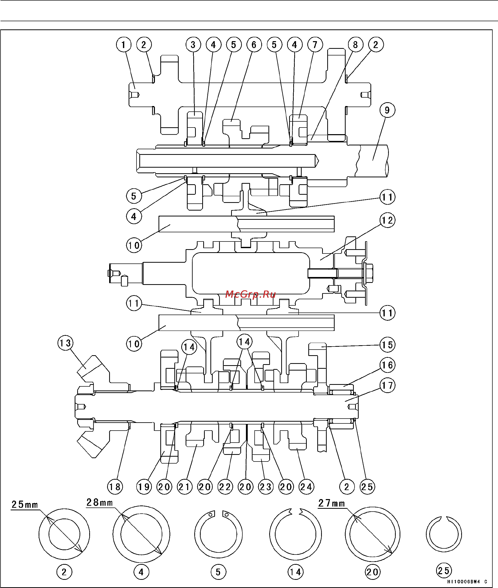 Kawasaki WORKHORSE 250 (2003) [162/322] 22 crankshaft transmission