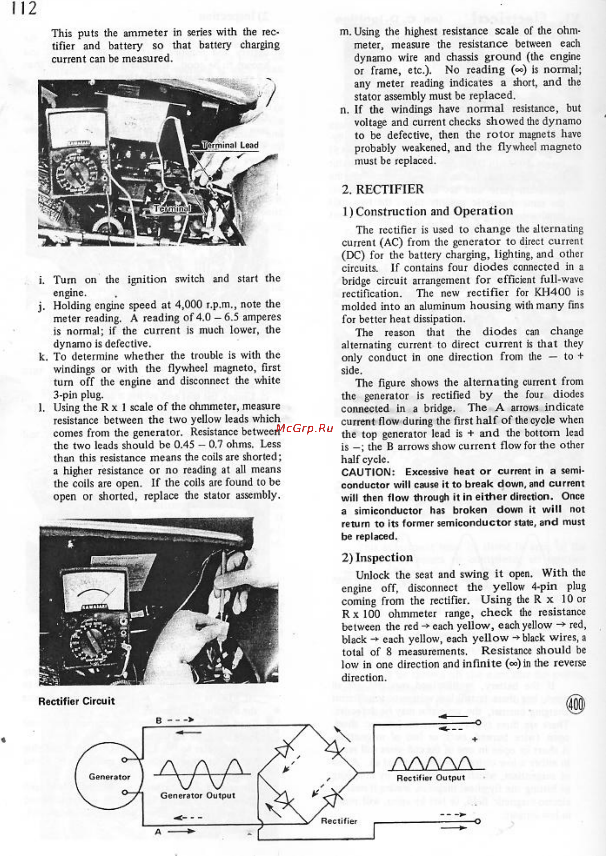 Kawasaki KH400 (1974-1976) [114/129] Rectifier