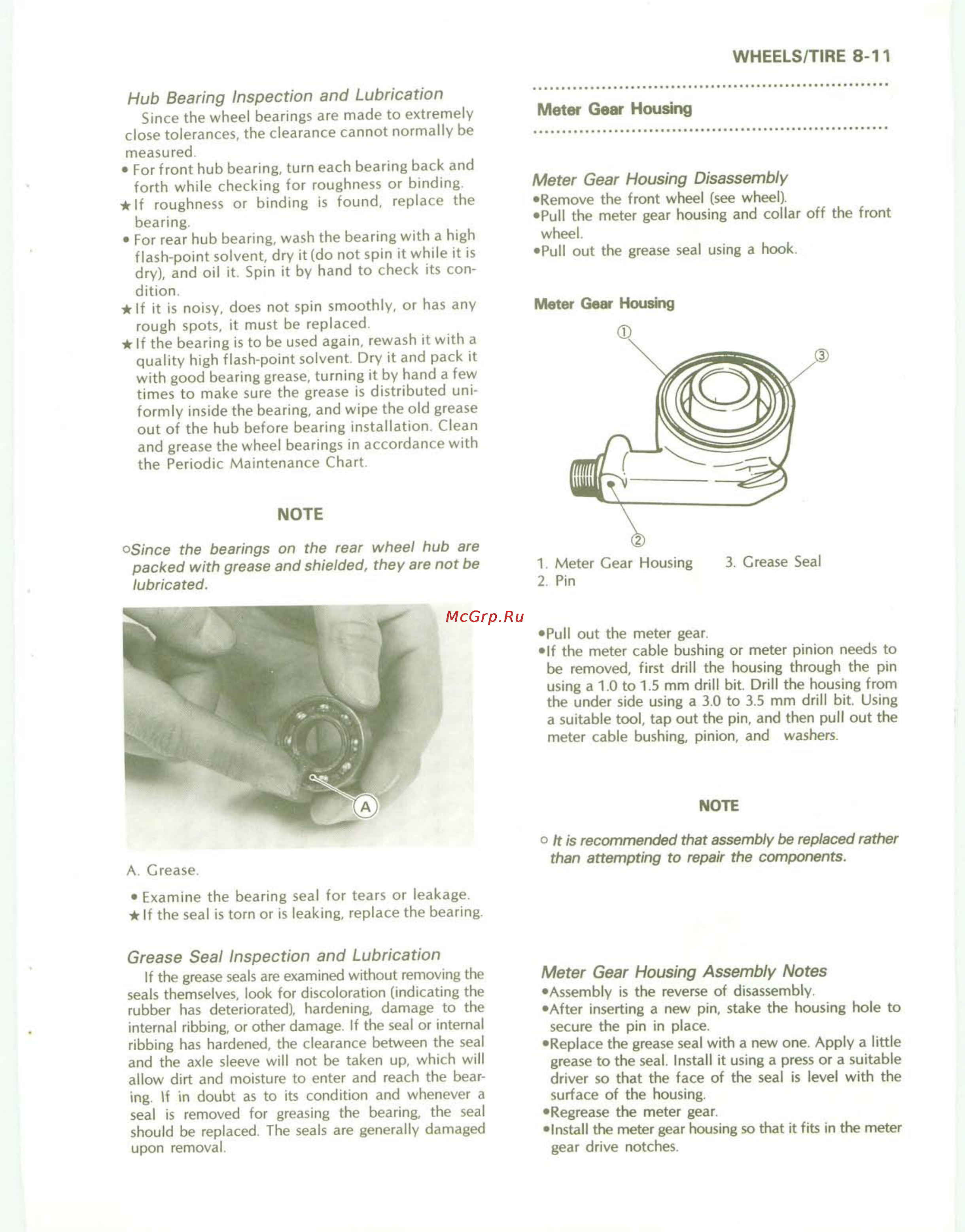 Kawasaki KDX200 (1989-1994) [101/174] Grease seal inspection and lubrication
