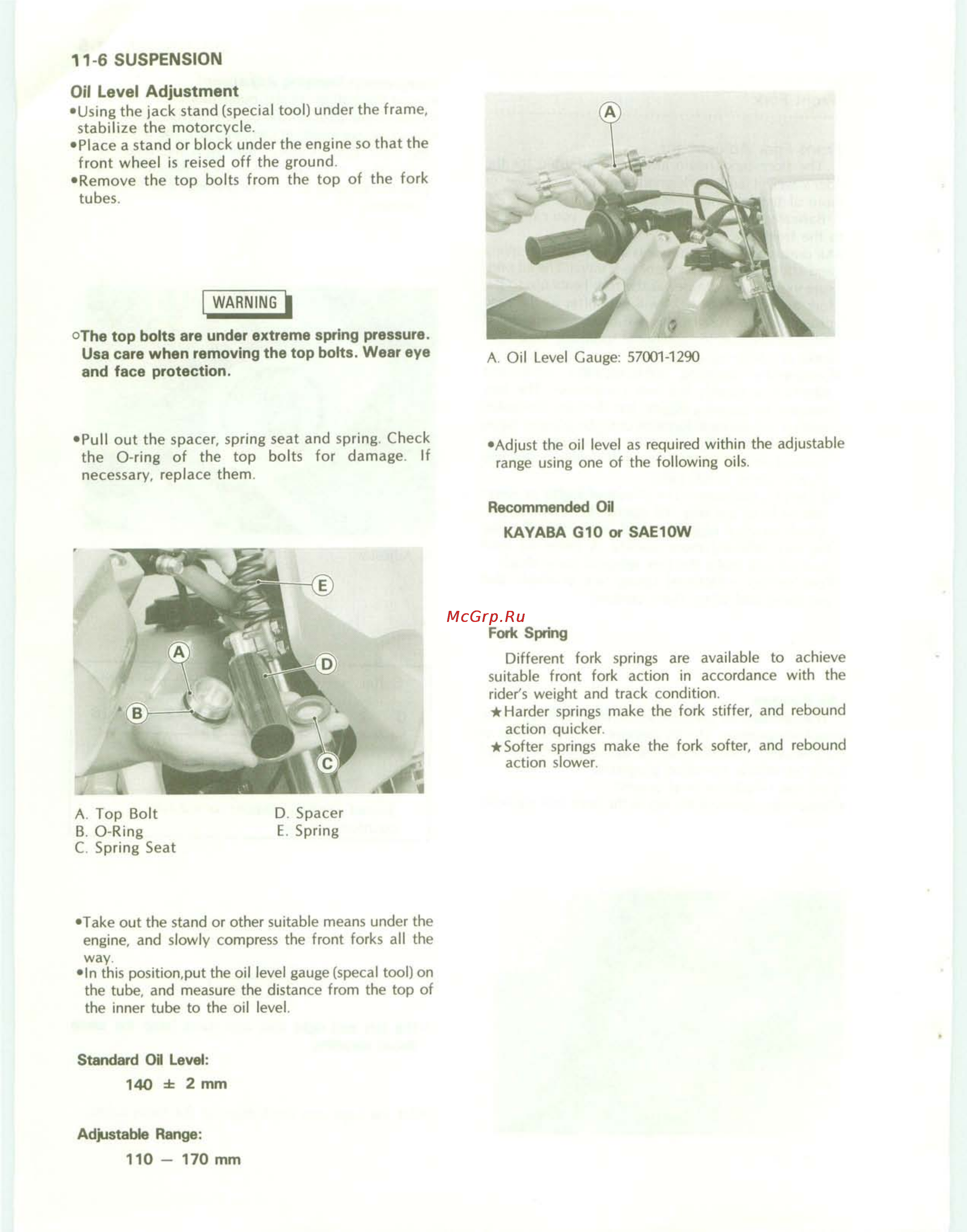 Kawasaki KDX200 (1989-1994) [130/174] 170 mm