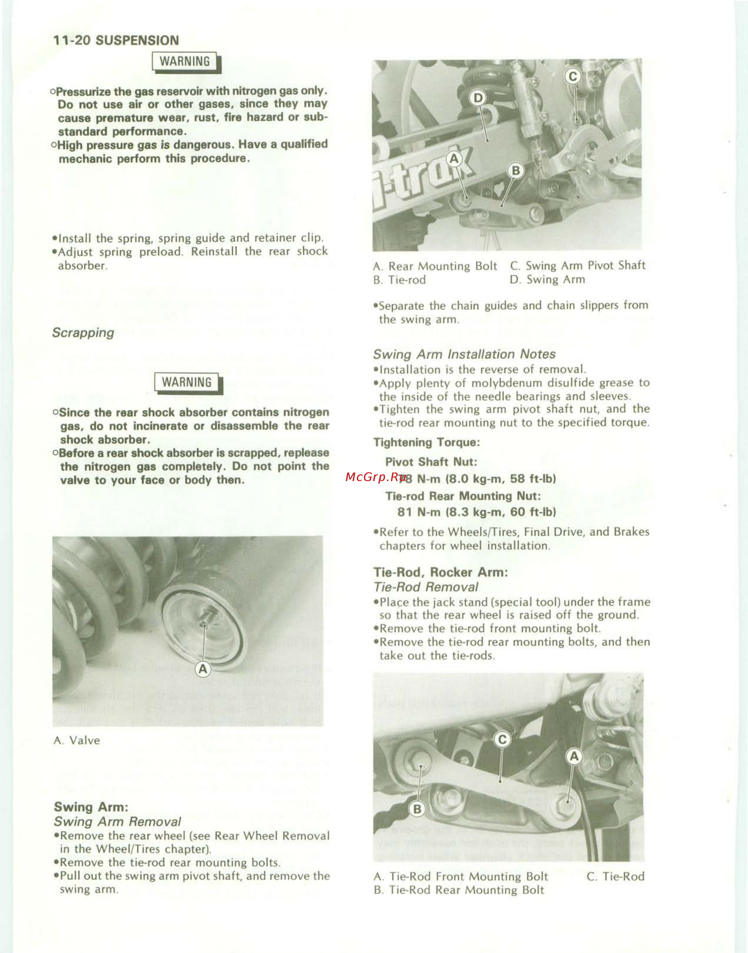 Kawasaki KDX200 (1989-1994) [144/174] N m 8 kg m 58 ft lb