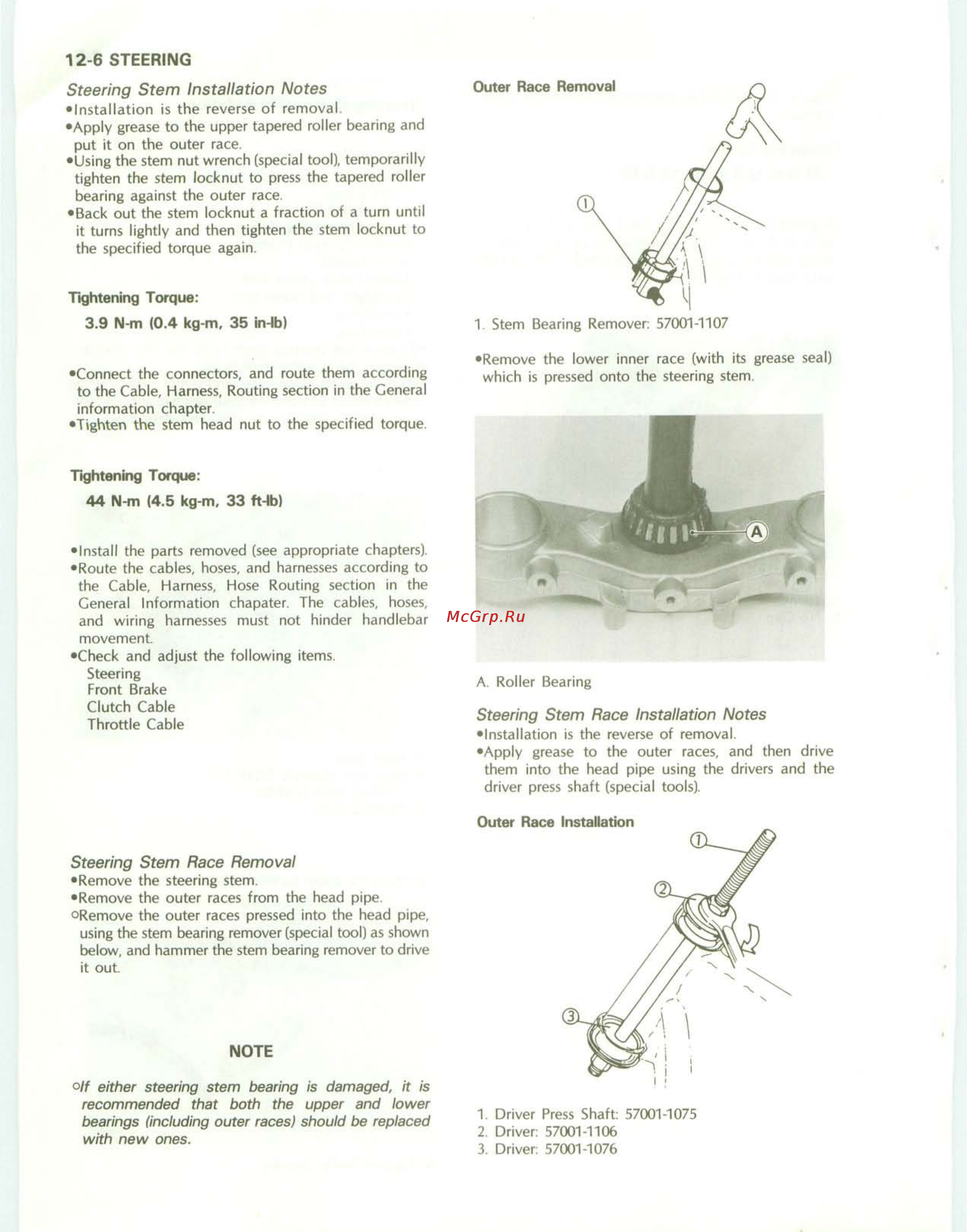 Kawasaki KDX200 (1989-1994) [152/174] N m 0 kg m 35 in lb