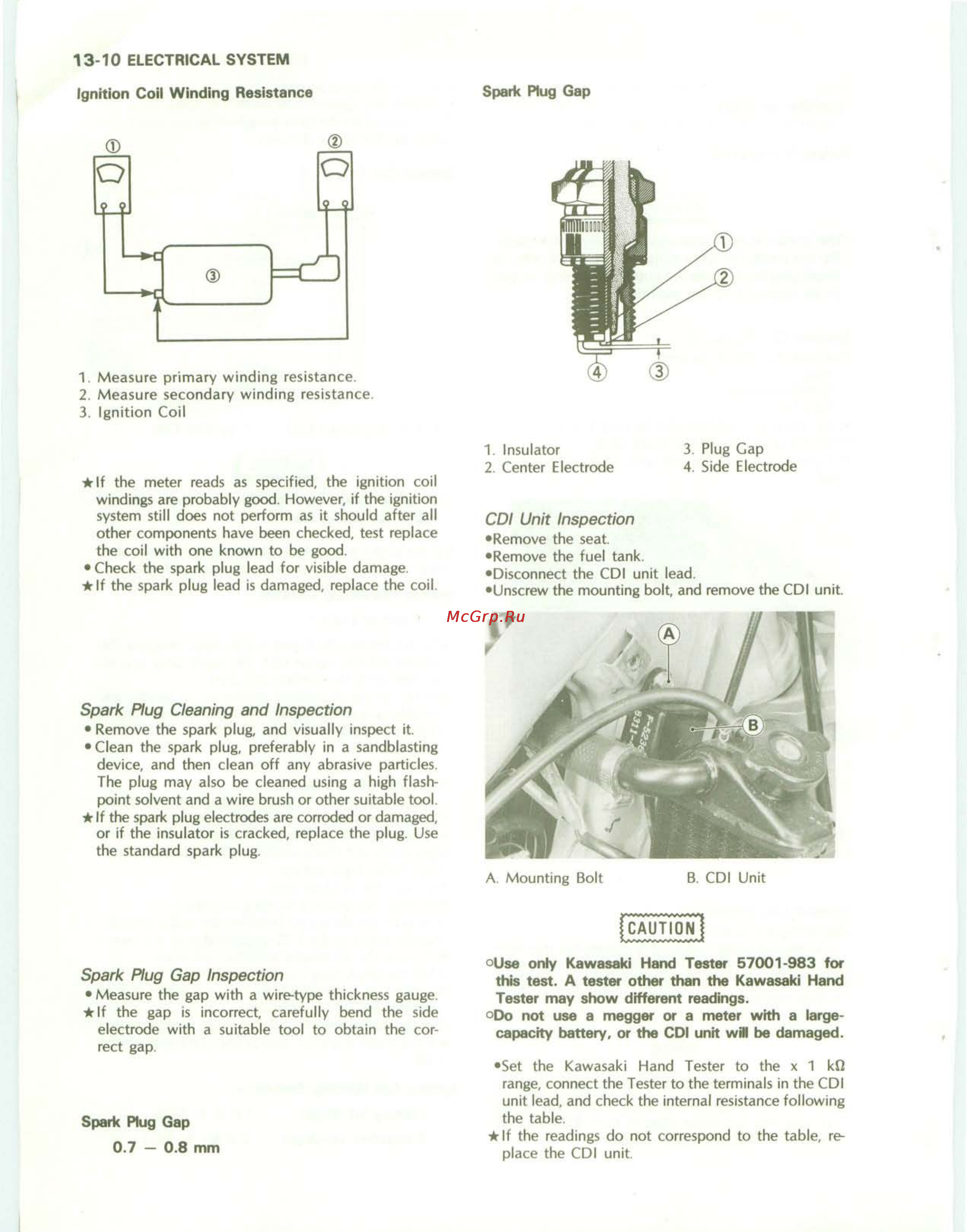 Kawasaki KDX200 (1989-1994) [163/174] 10 electrical system