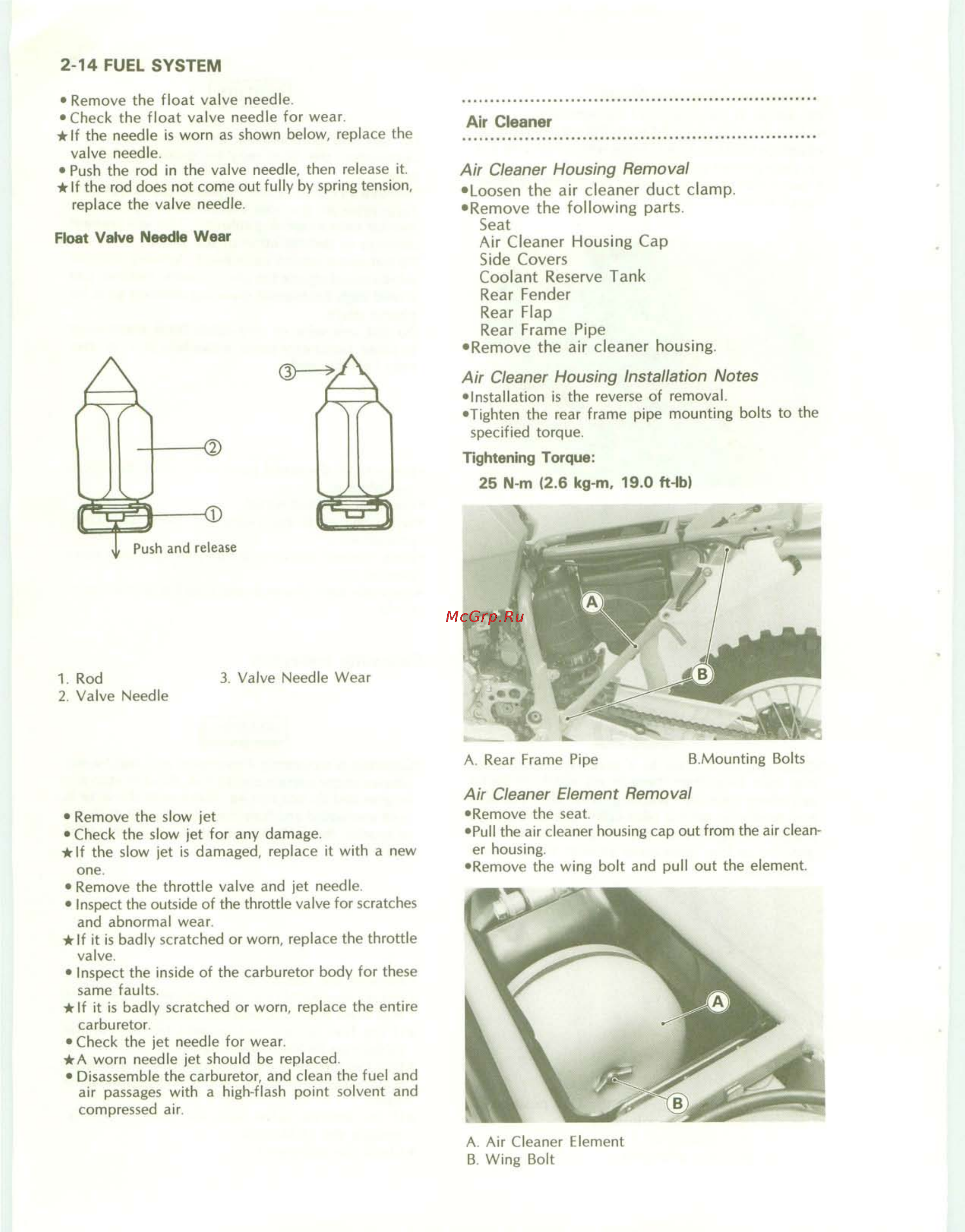 Kawasaki KDX200 (1989-1994) [31/174] Tightening torque