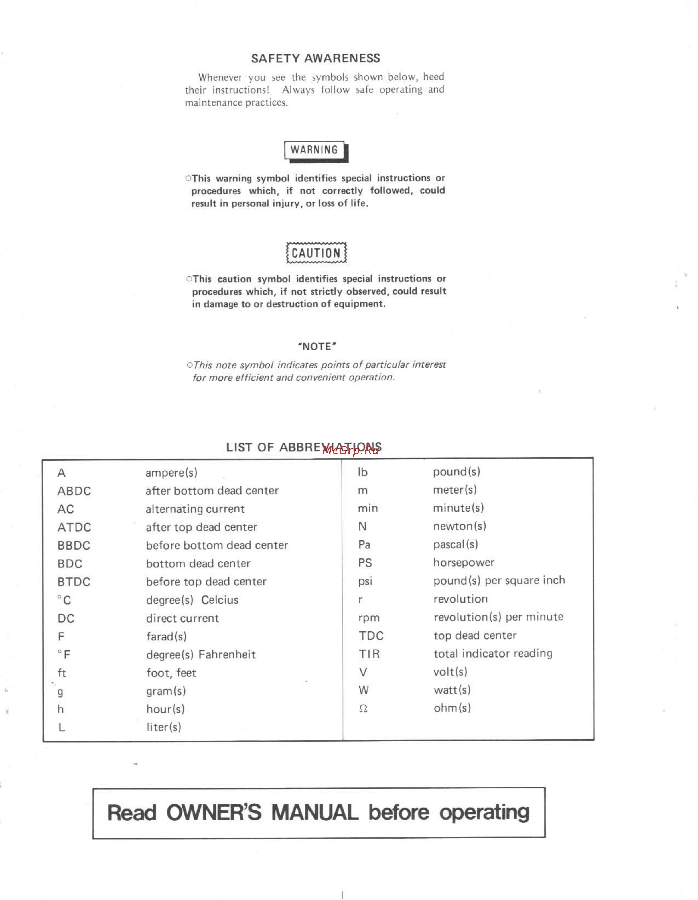 Kawasaki Z500F (1983-1985) [3/126] Read owner s manual before operating
