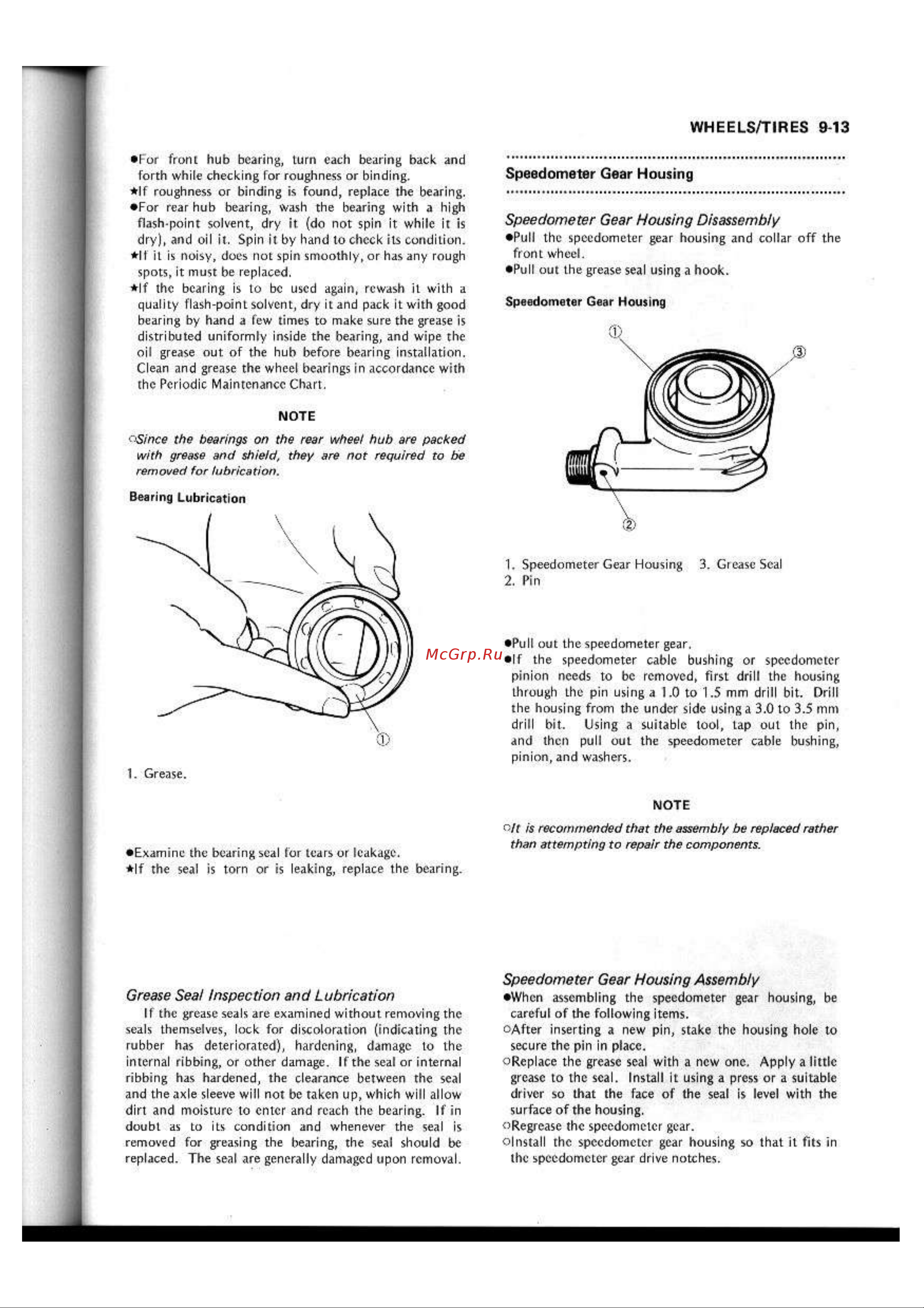 Kawasaki NINJA EX250R (1987) [144/248] Grease seal inspection and lubrication