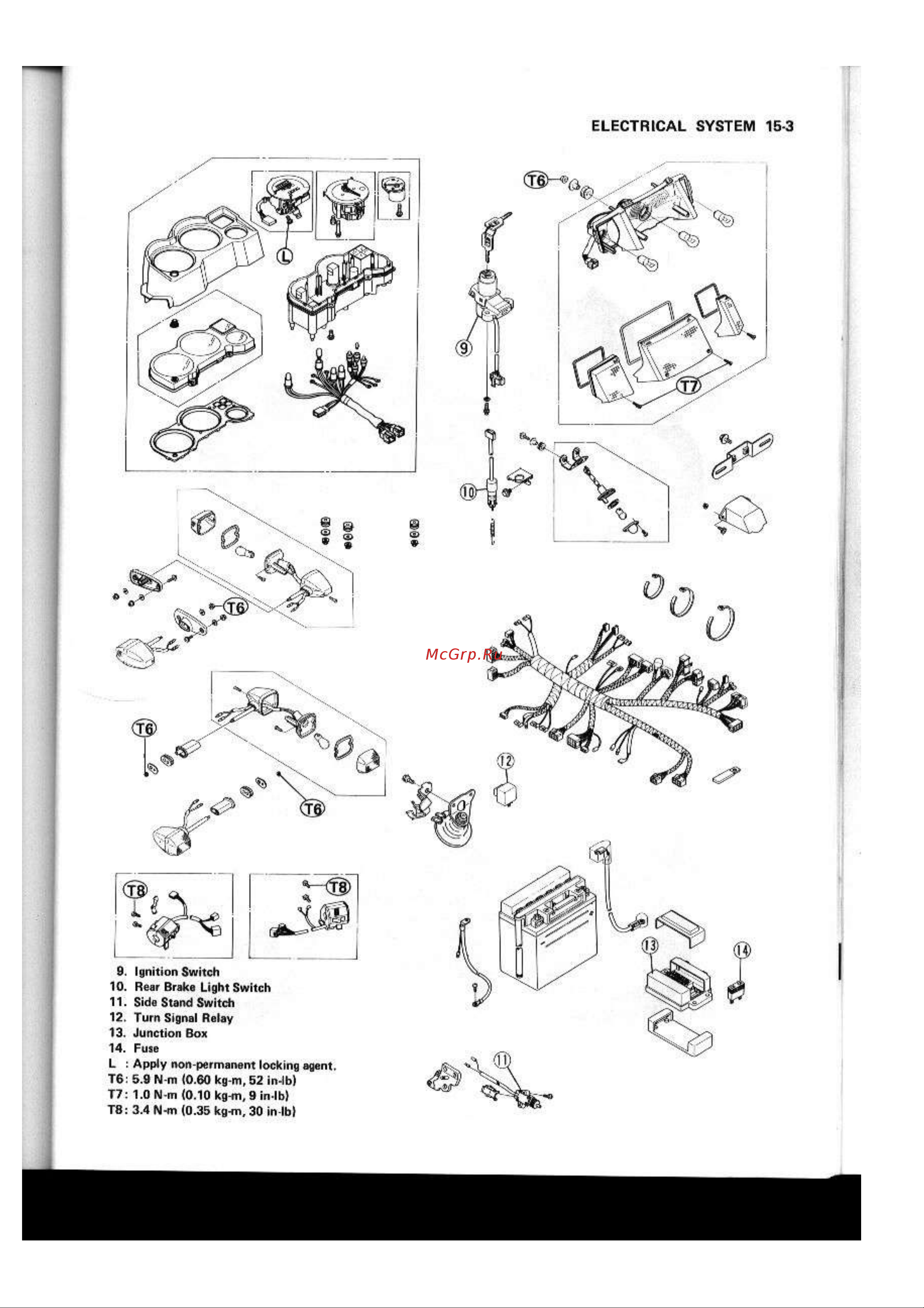 Kawasaki NINJA EX250R (1987) [200/248] Electrical system 15 3