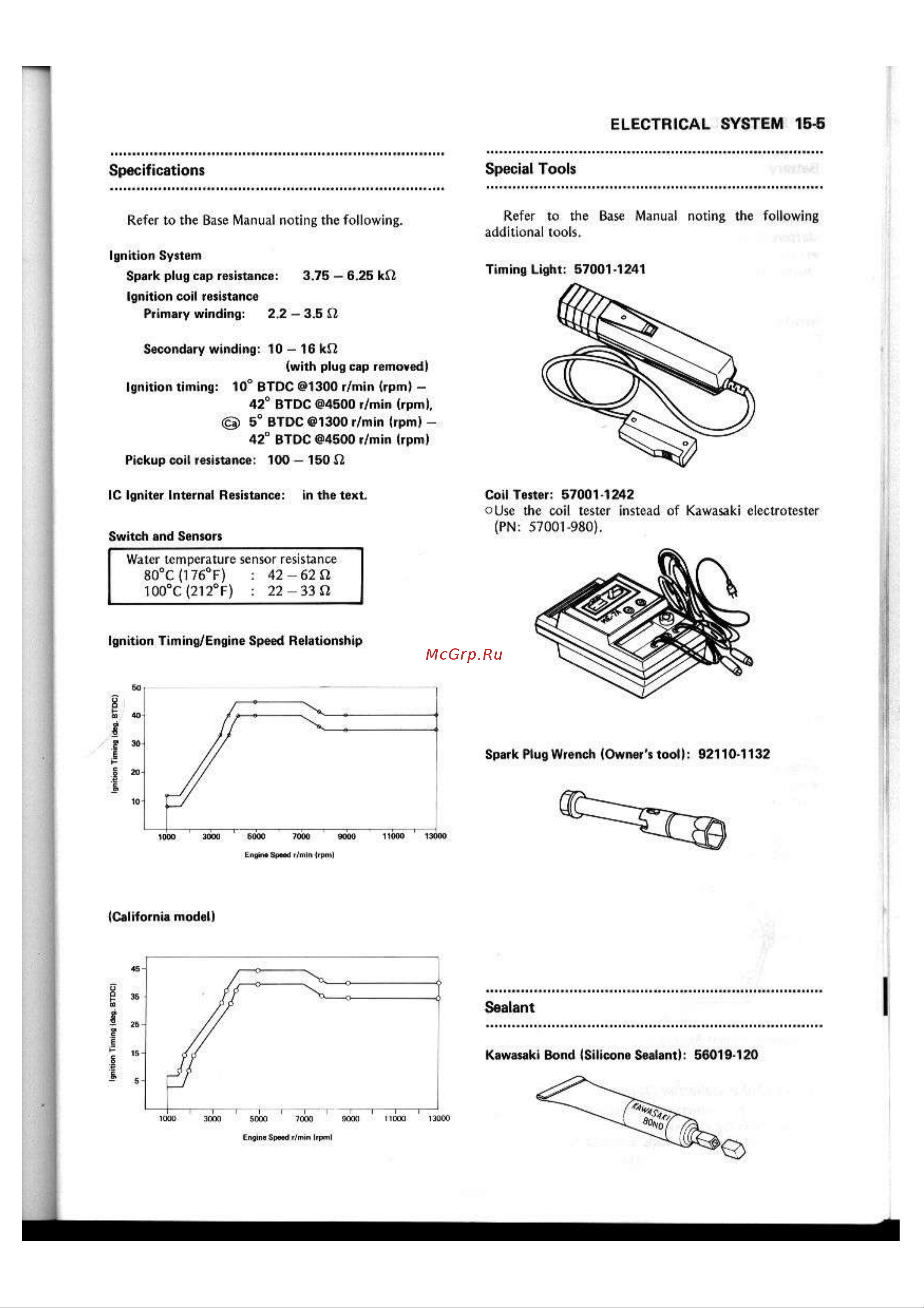 Kawasaki GPX250R (1987) [202/248] Electrical system 15 5