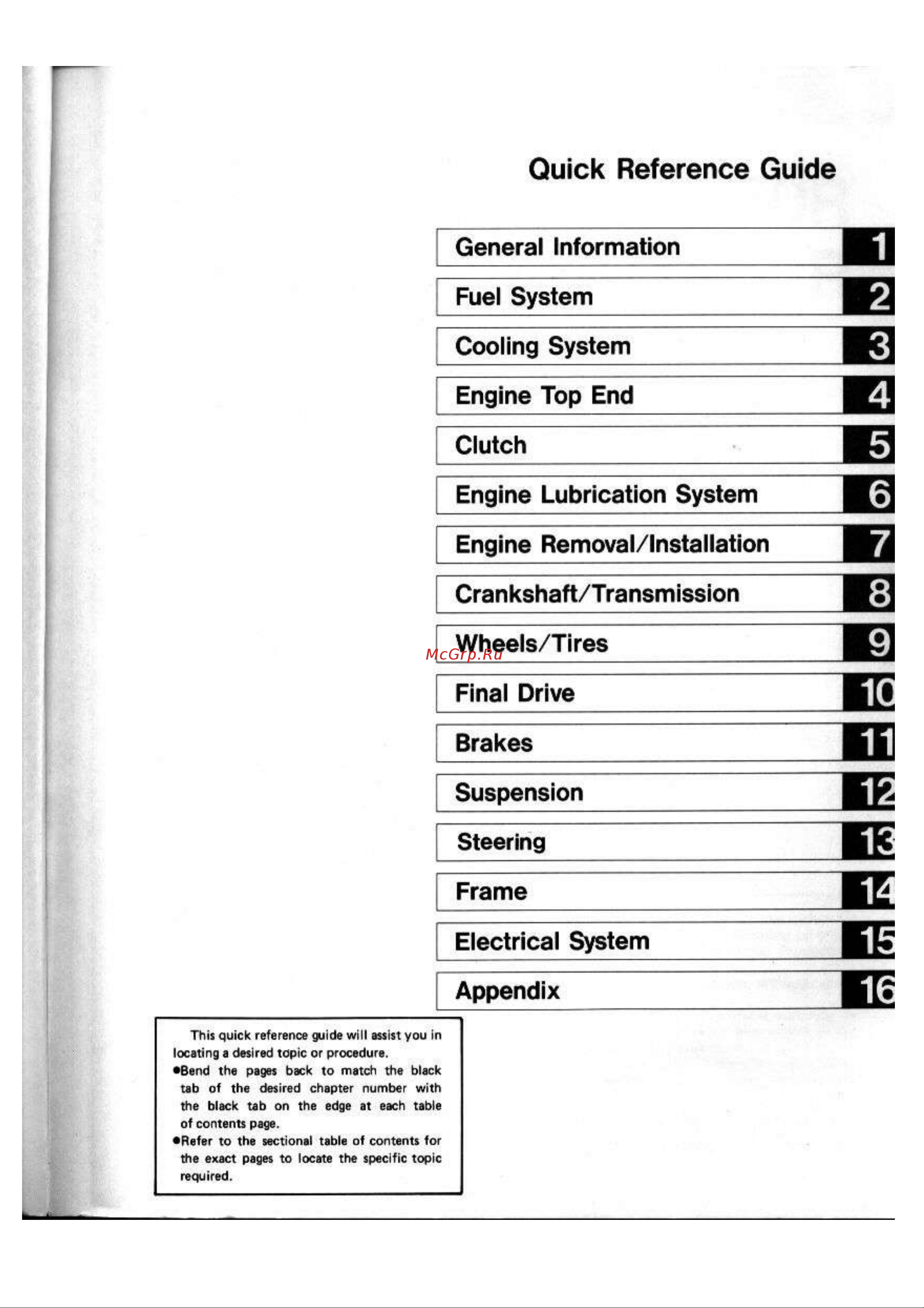 Kawasaki GPX250R (1987) [3/248] Quick reference guide