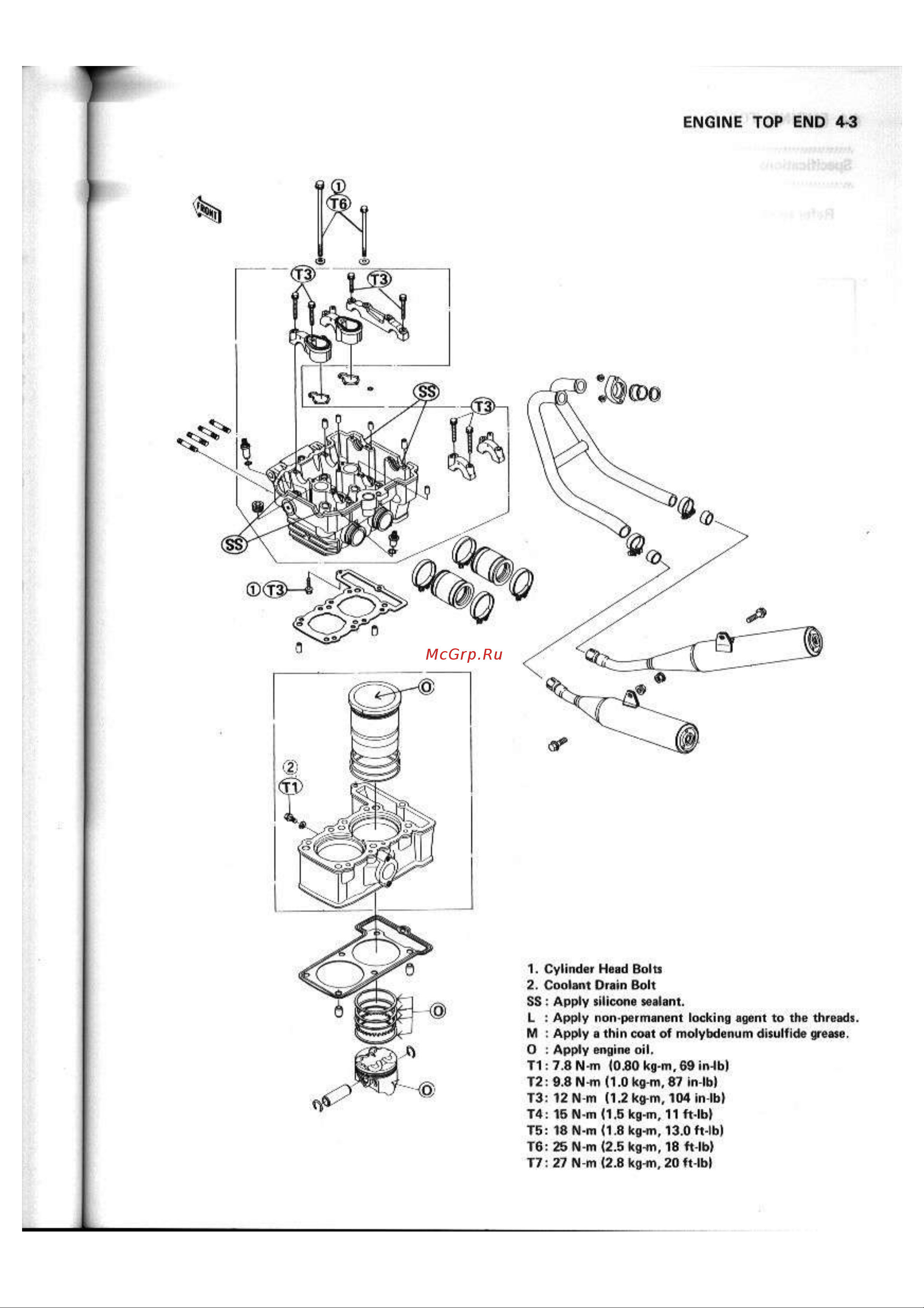 Kawasaki NINJA EX250R (1987) [62/248] Engine top end 4 3
