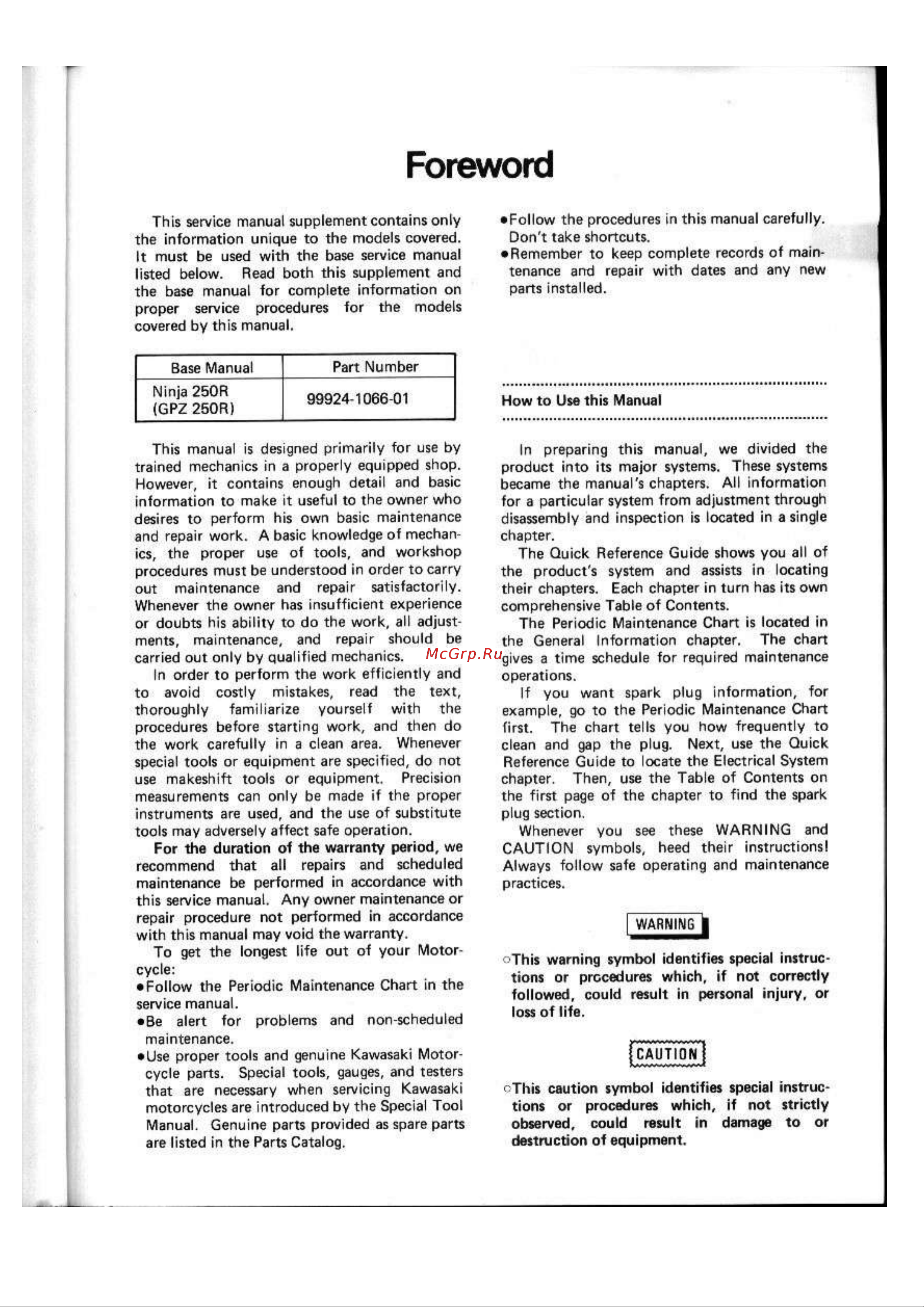 Kawasaki GPX250R (1987) [9/248] Foreword