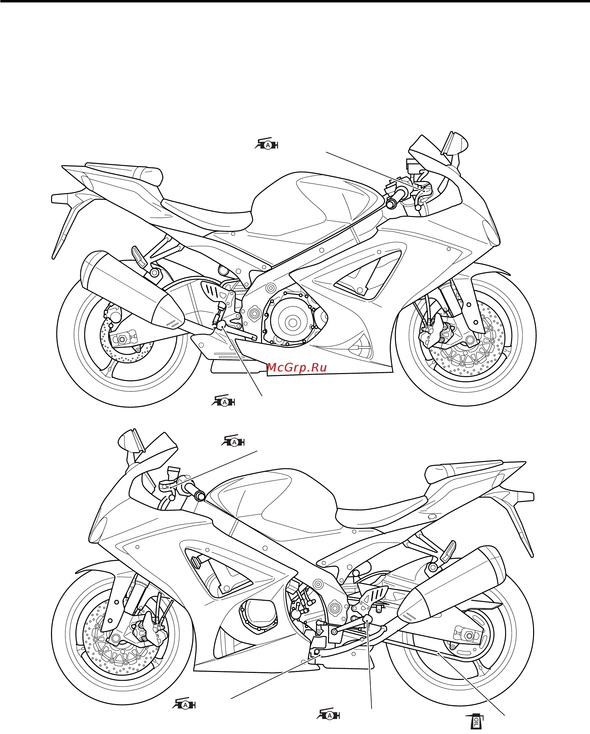 Suzuki GSX-R1000 (2007) [15/549] Lubrication points