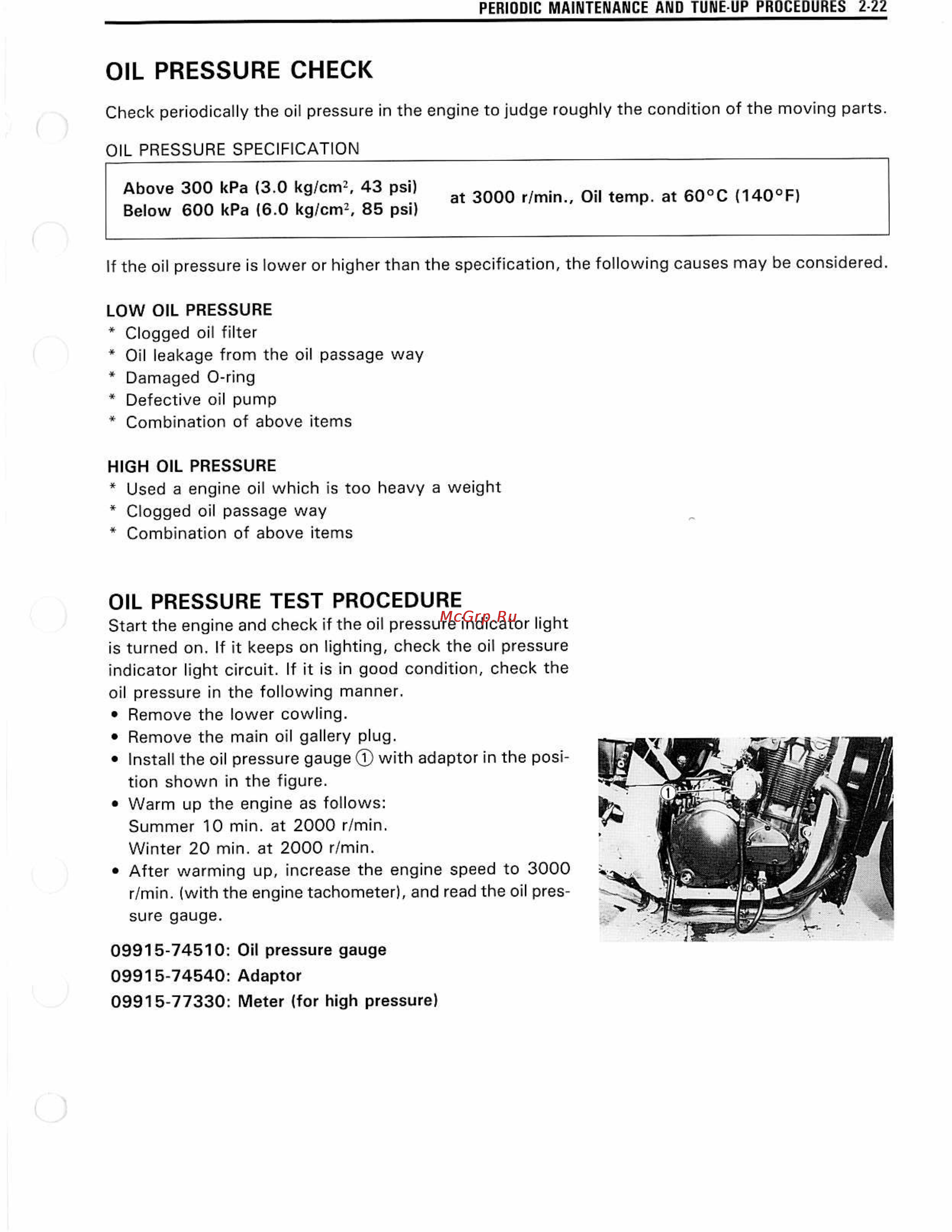 Suzuki GSX-R1100 (1993-1998) [41/380] Oil pressure check