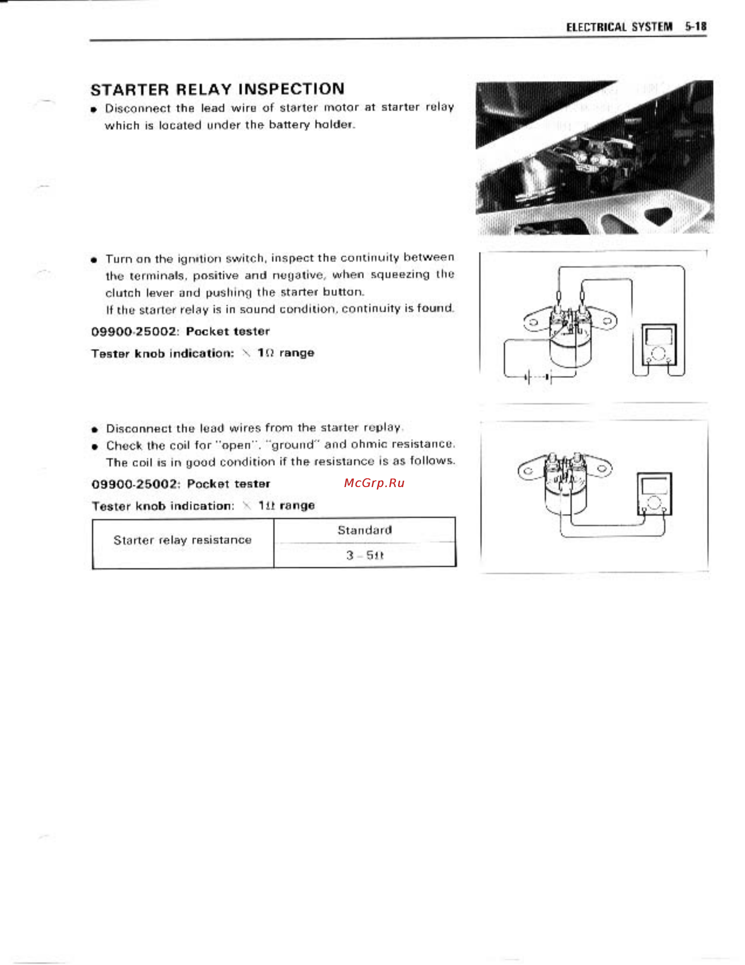 Suzuki GSX-R1100 (1989-1992) [145/358] Starter relay inspection