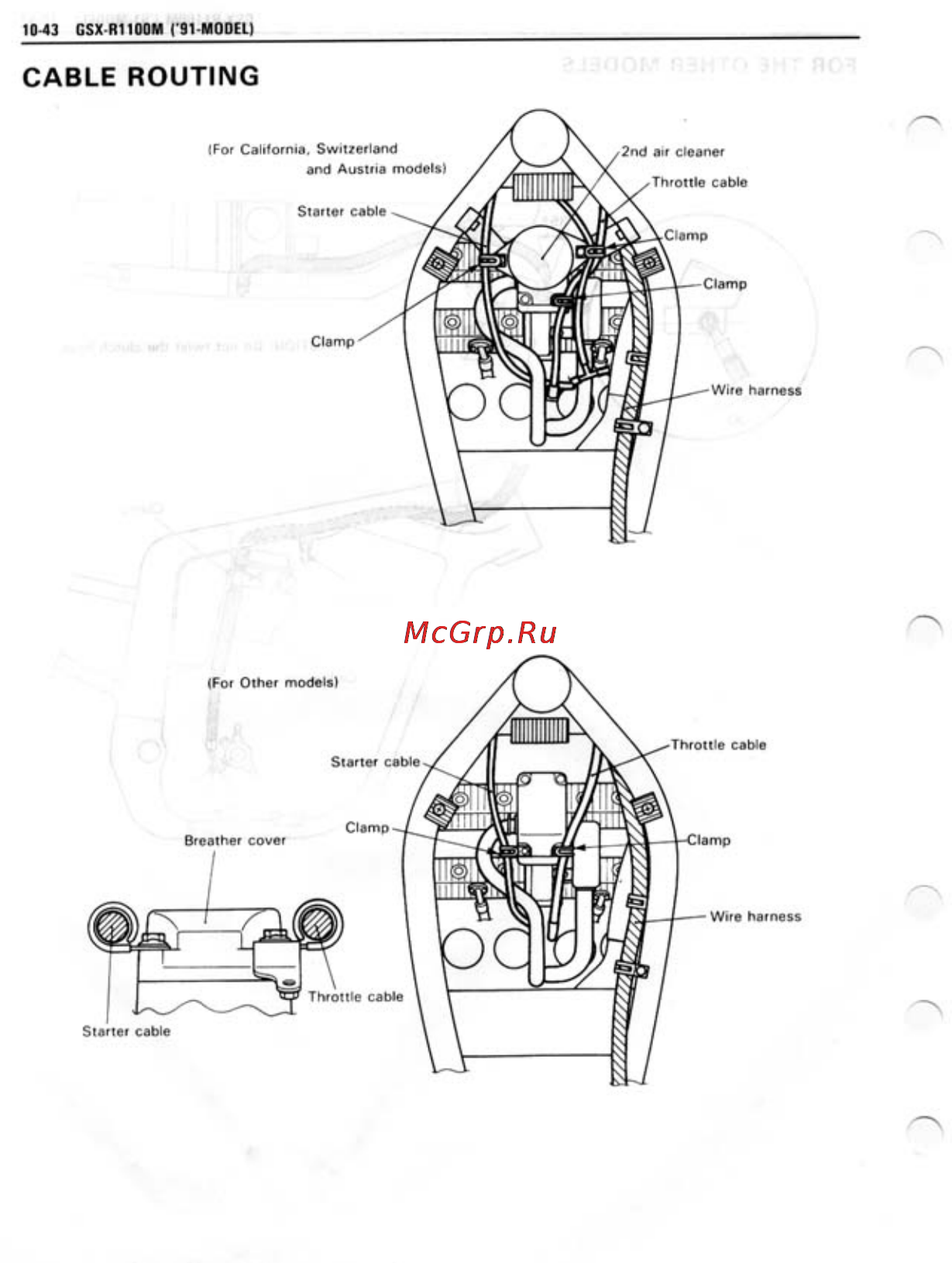 Suzuki GSX-R1100 (1989-1992) [324/358] Cable routing