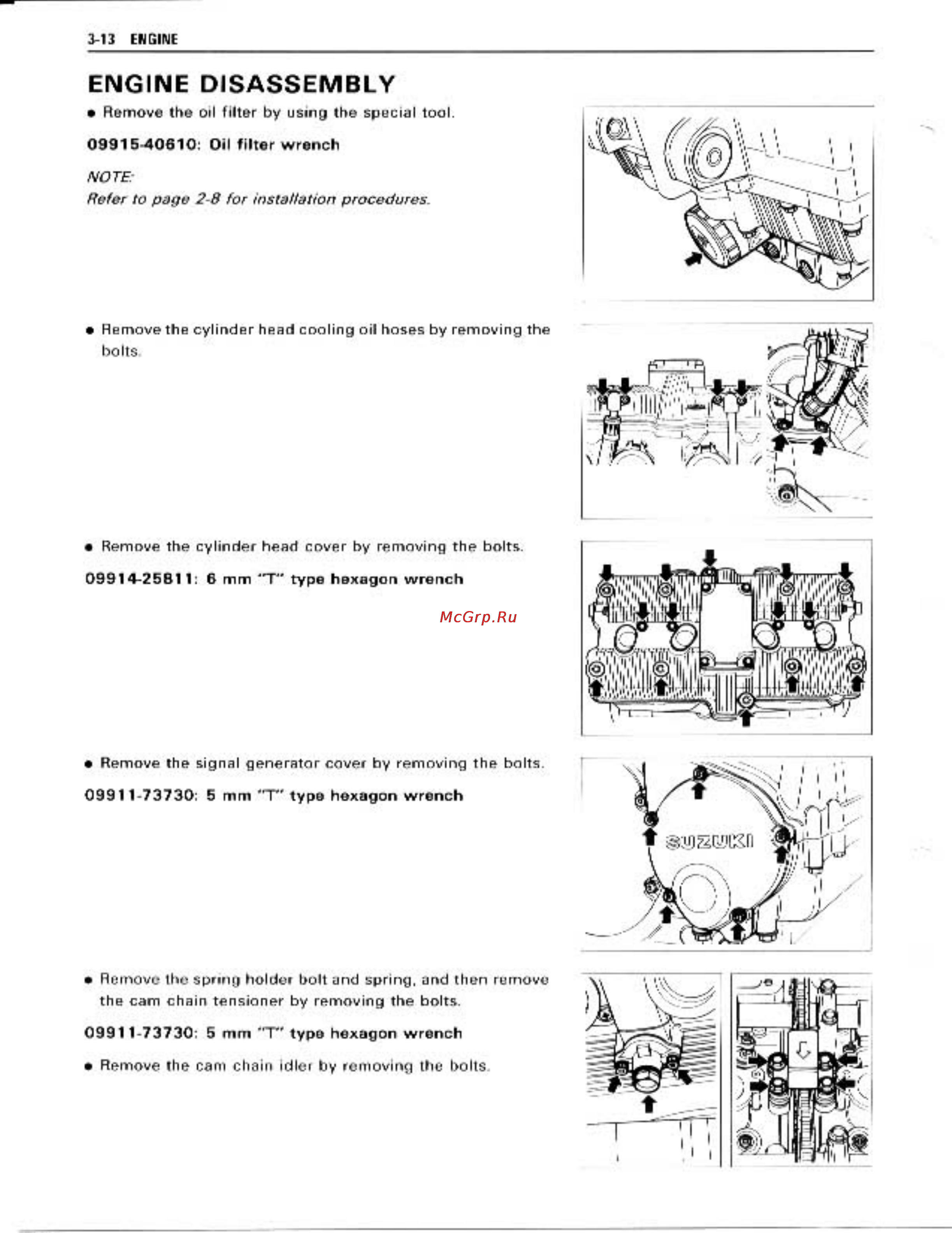Suzuki GSX-R1100 (1989-1992) [46/358] Engine disassembly