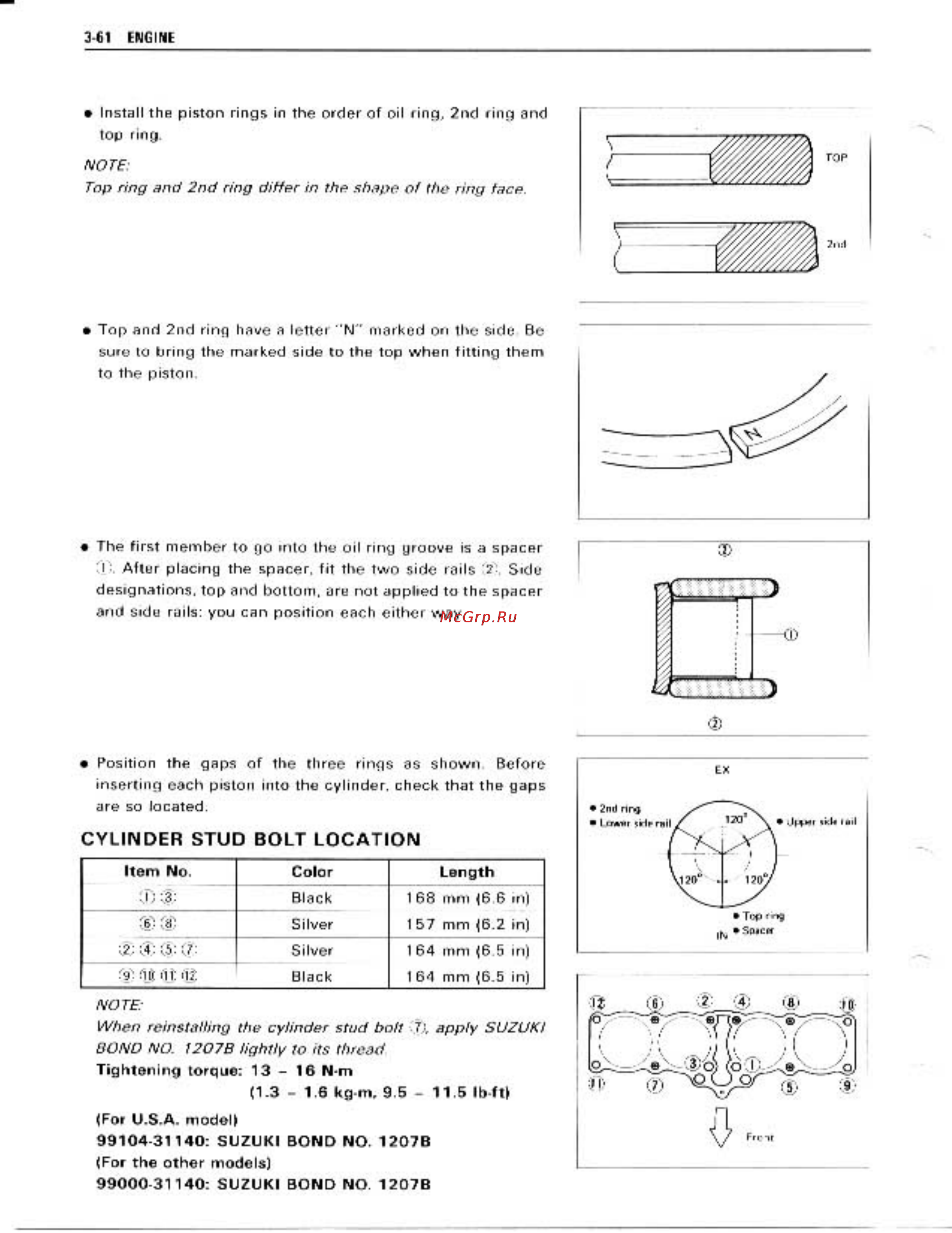 Suzuki GSX-R1100 (1989-1992) [94/358] Cylinder stud bolt location