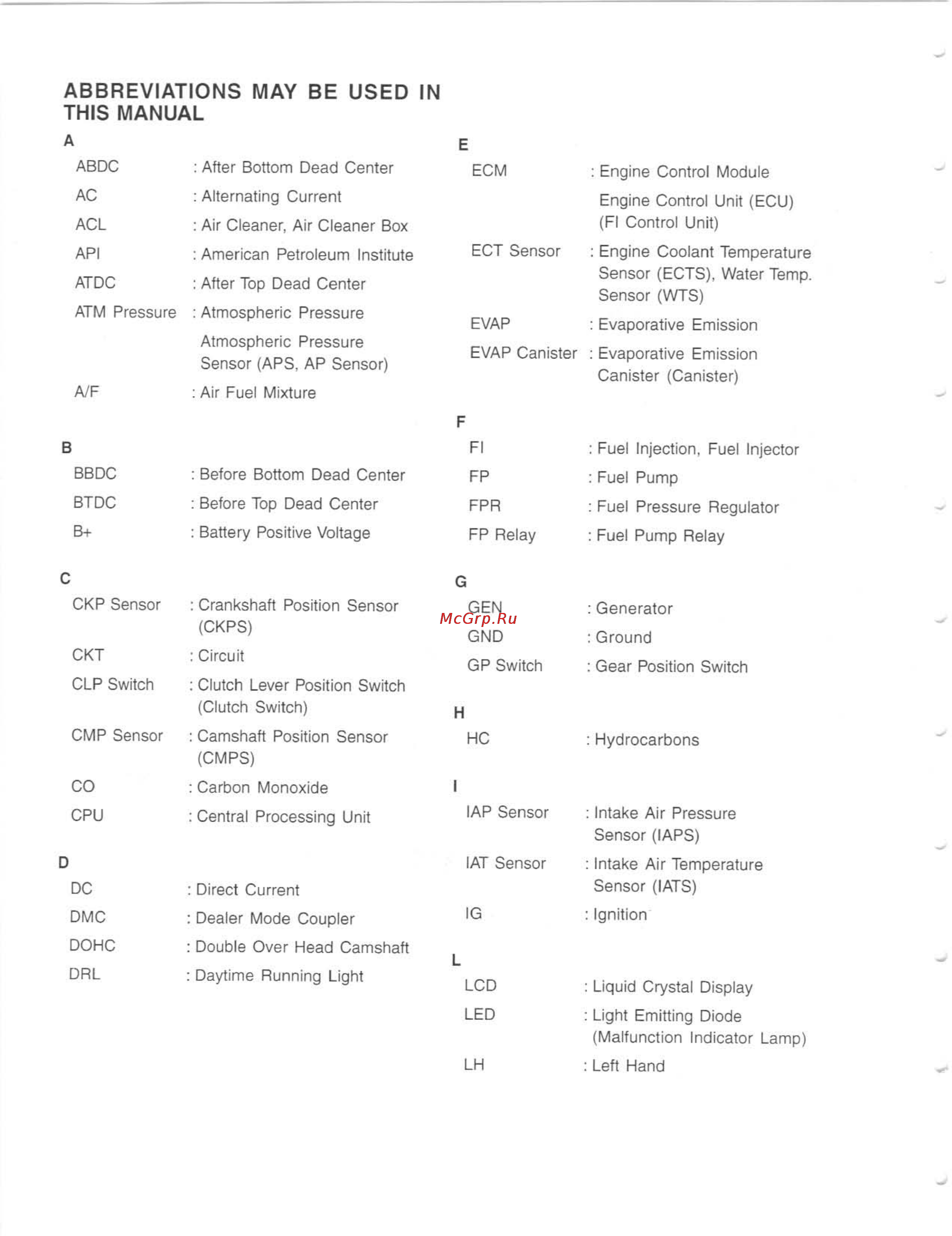 Suzuki GSX-R600 (2001-2002) [5/399] Abbreviations may be used in this manual