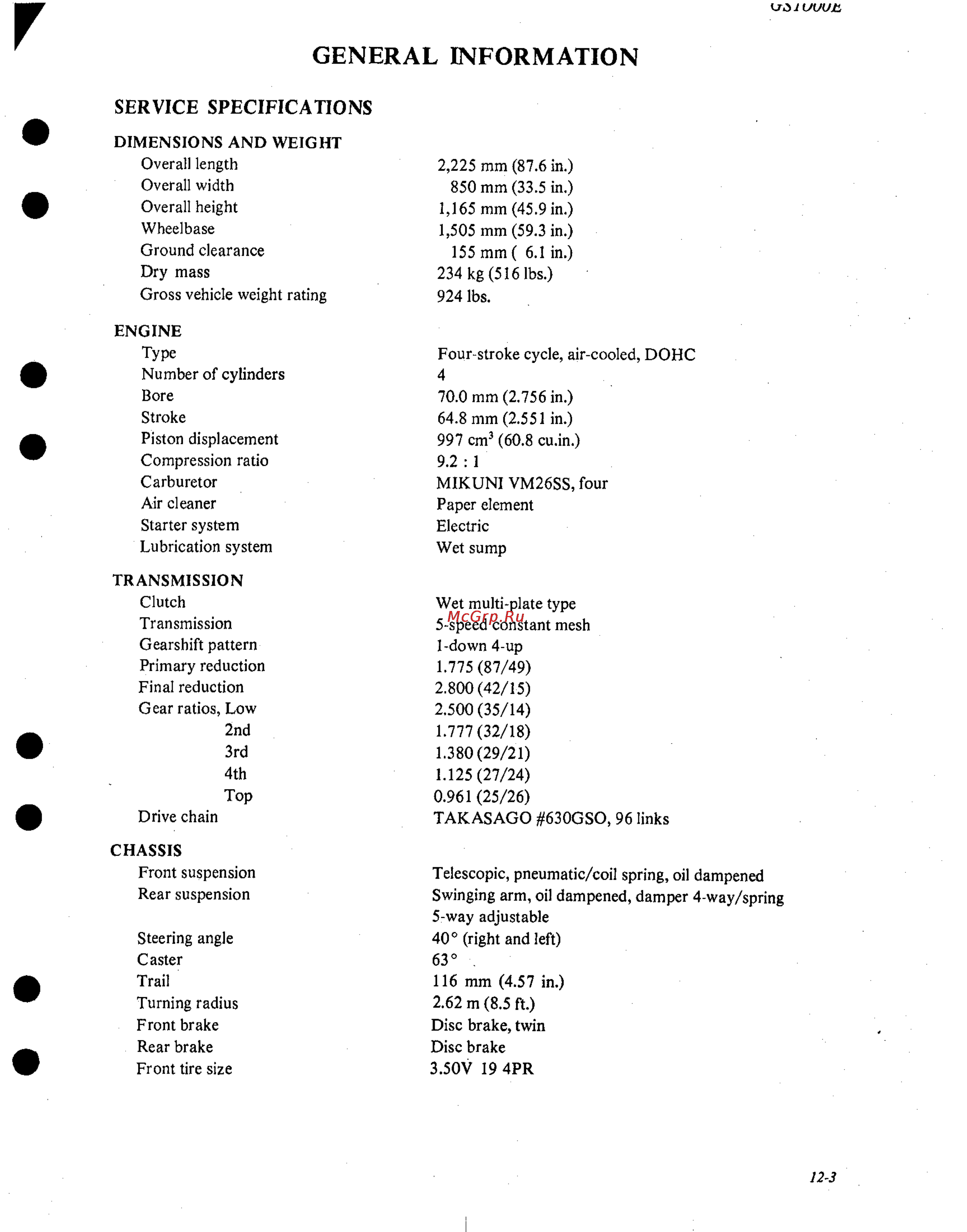 Suzuki GS1000 (1980) [195/477] General information