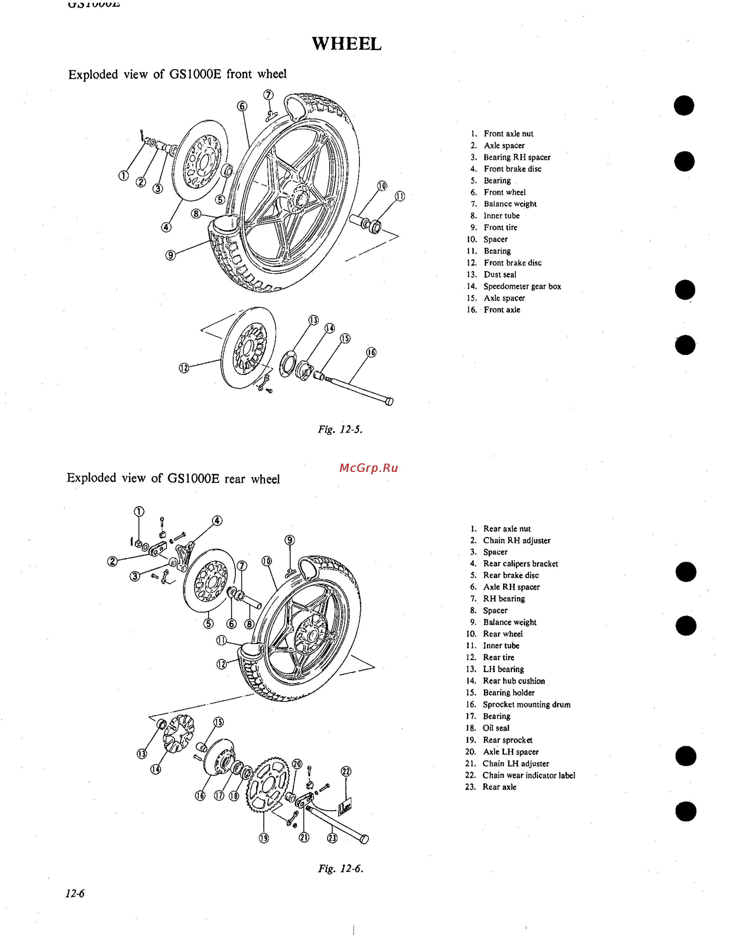Suzuki GS1000 (1980) [198/477] Exploded view of gs1000e rear wheel