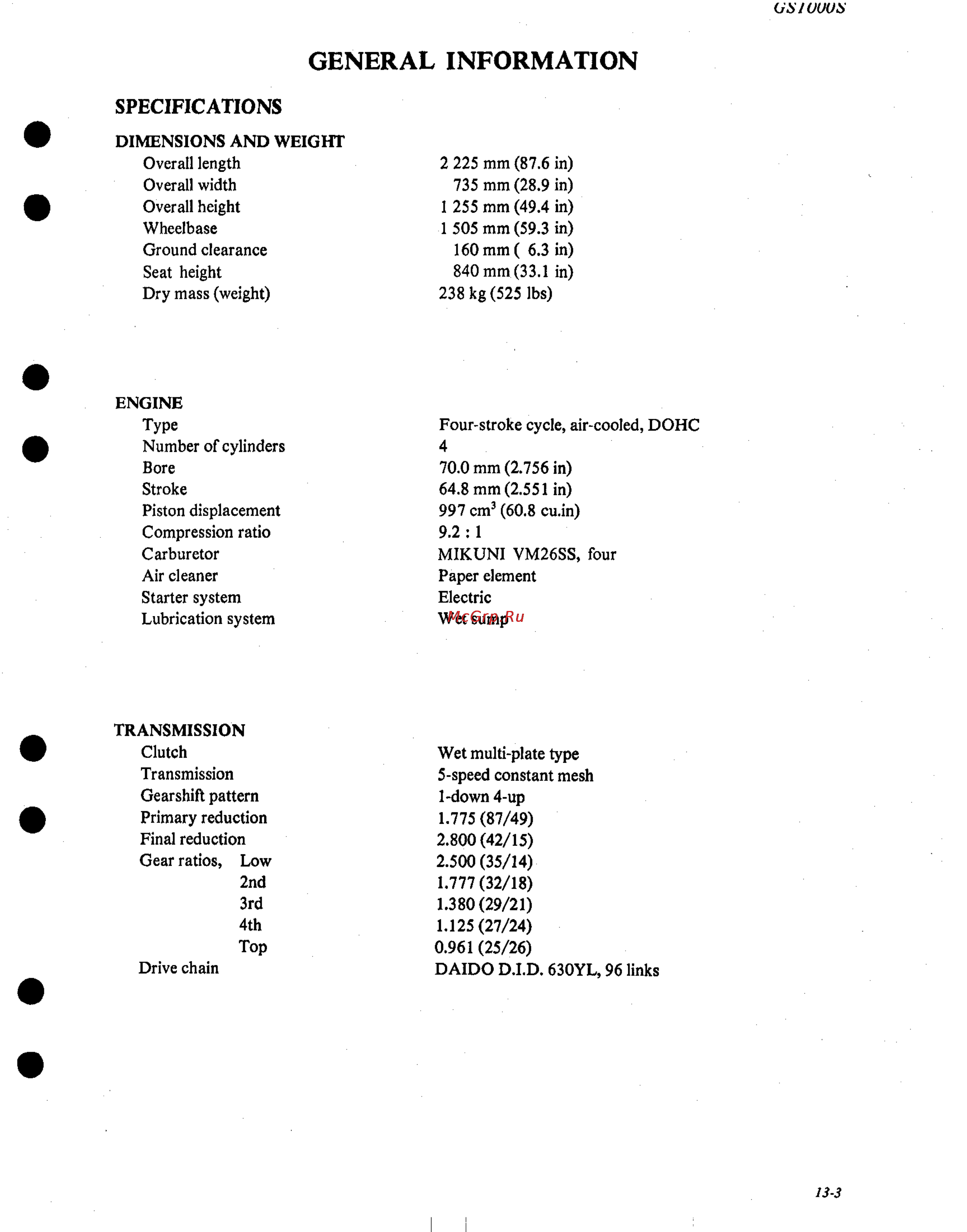 Suzuki GS1000 (1980) [208/477] General information