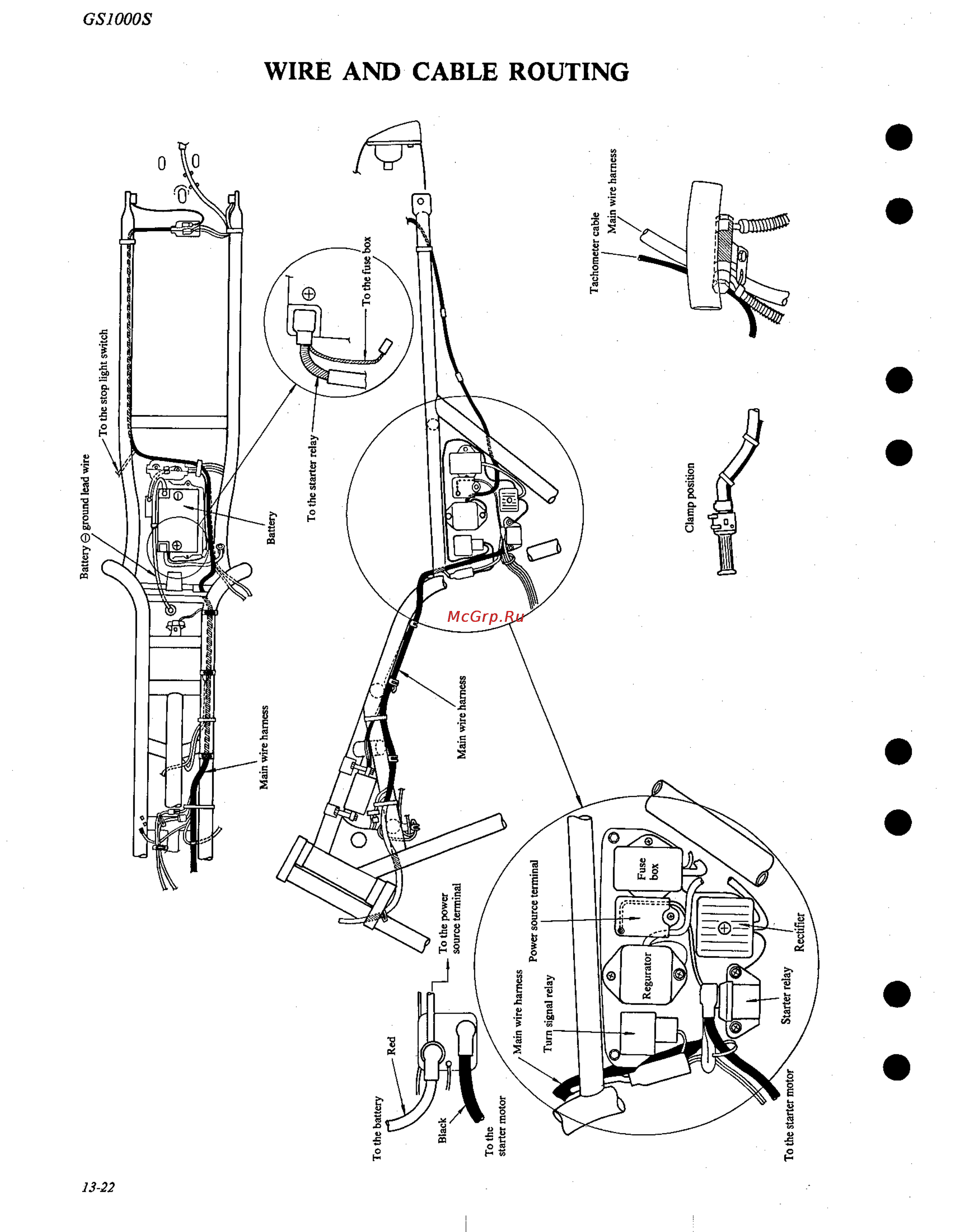 Suzuki GS1000 (1980) [227/477] Wire and cable routing