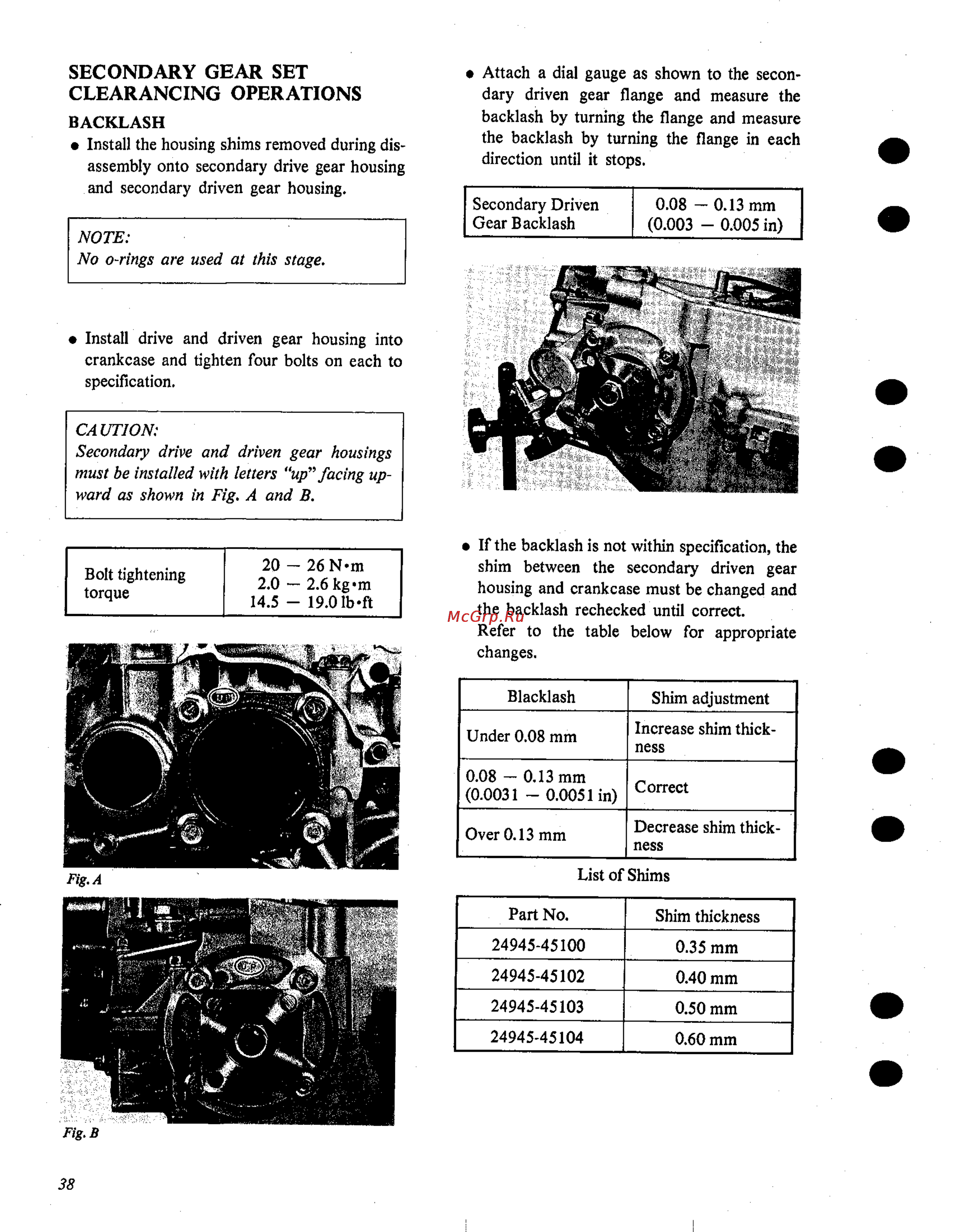 Suzuki GS1000 (1980) [384/477] Secondary gear set clearancing operations