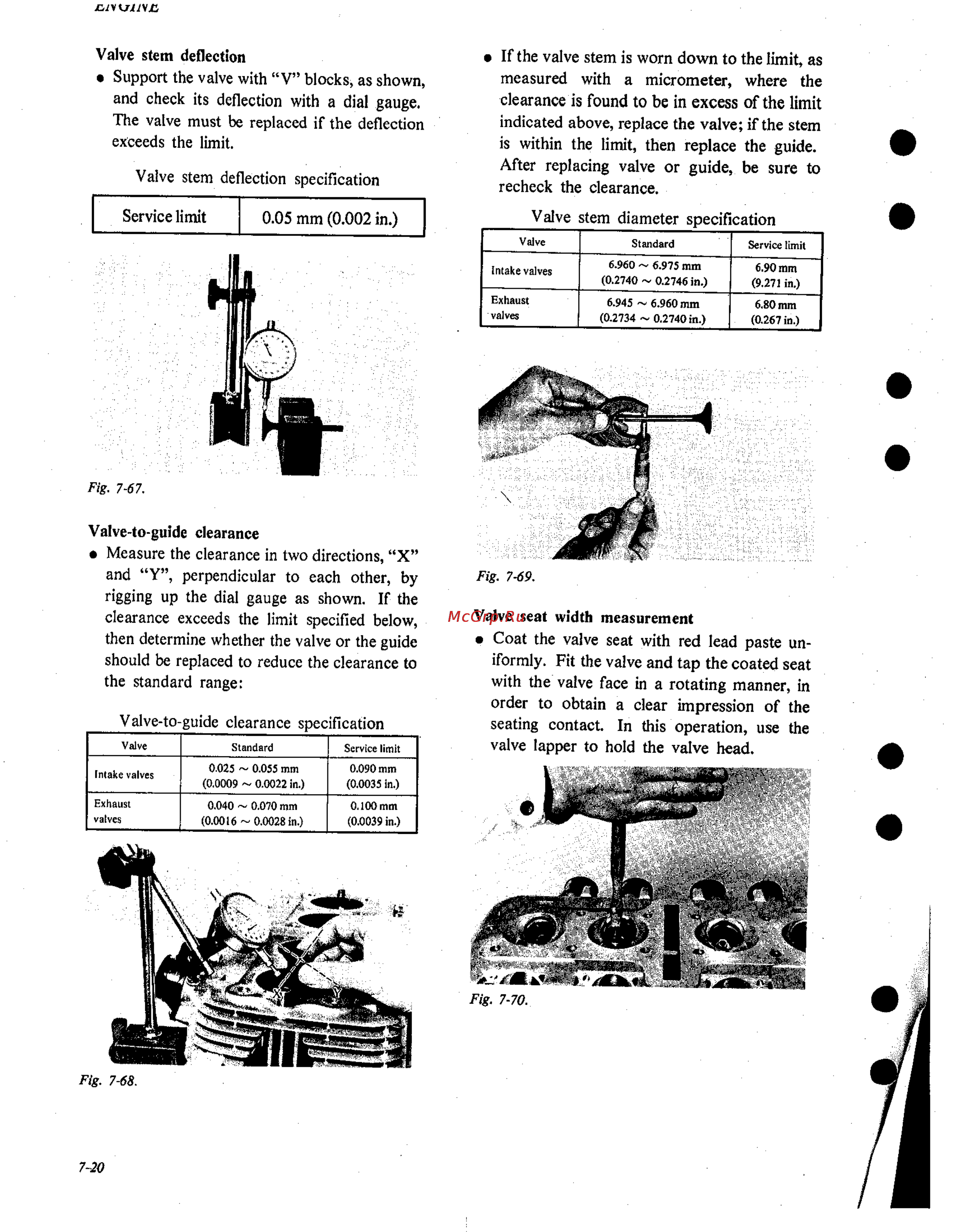 Suzuki GS1000 (1980) [75/477] Valve seat width measurement coat the valve seat with red lead paste un