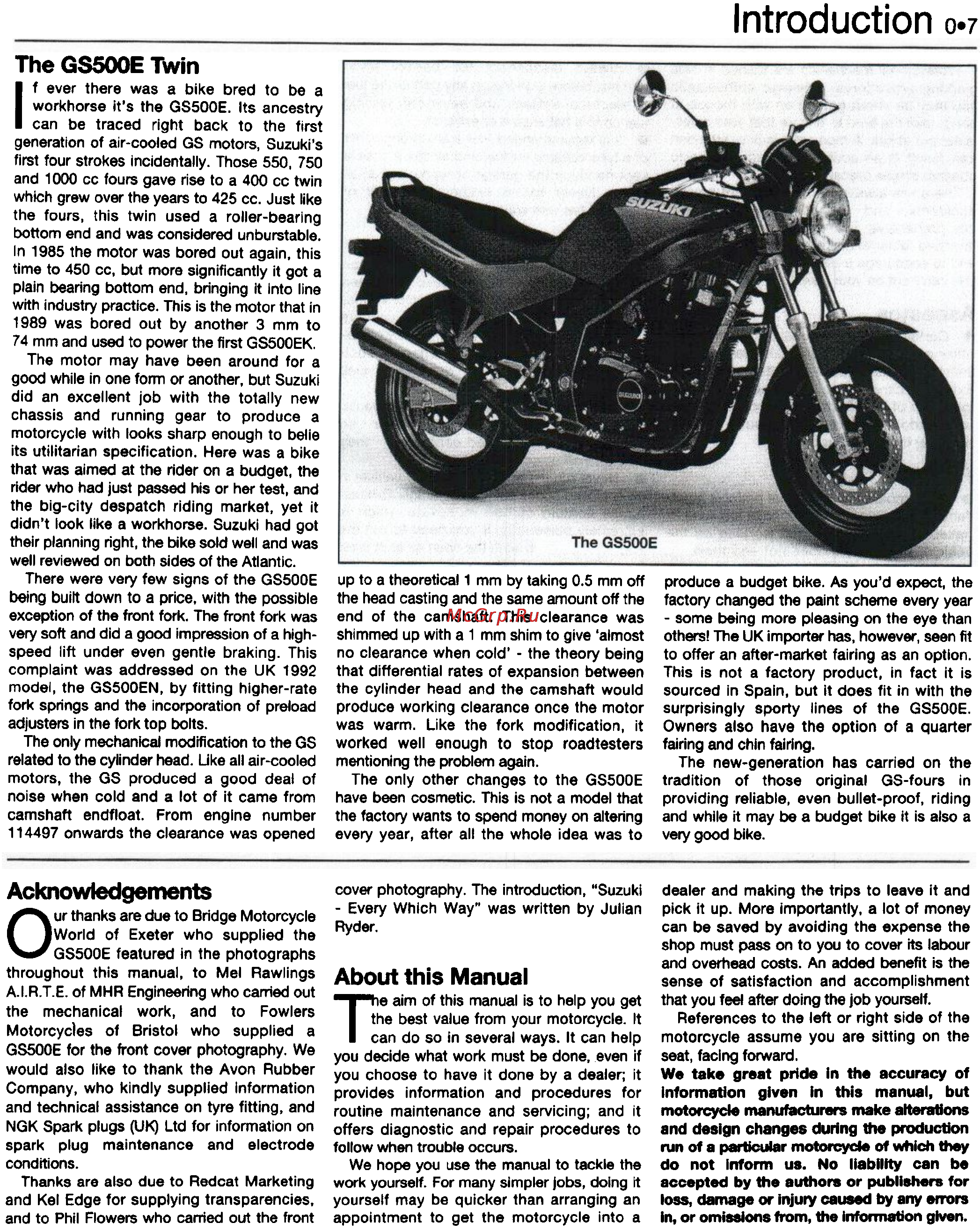 Suzuki GS500E (1989-1997) [8/221] Introduction 0