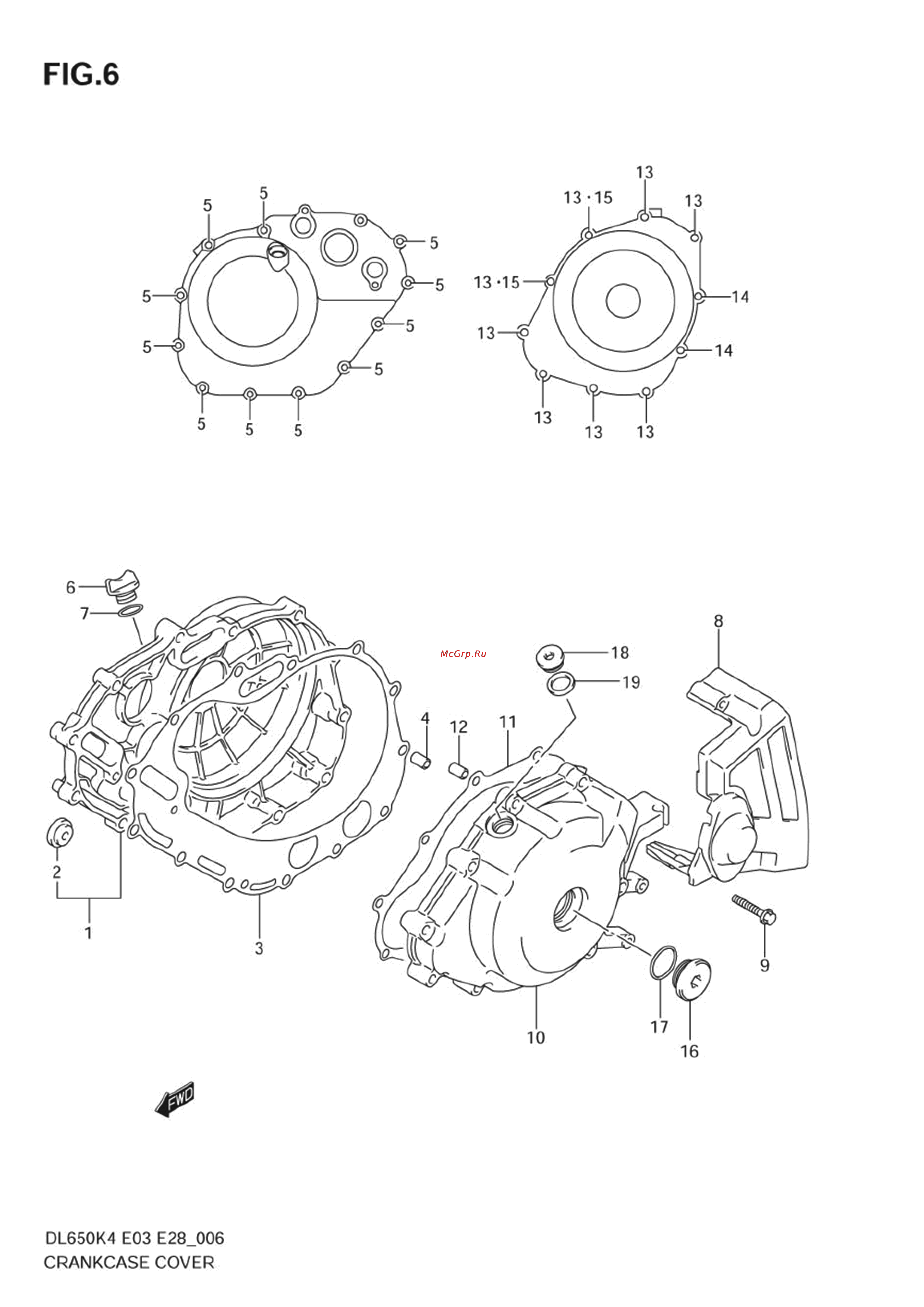 Suzuki DL650 V-STROM (2004) [11/130] Crankcase cover